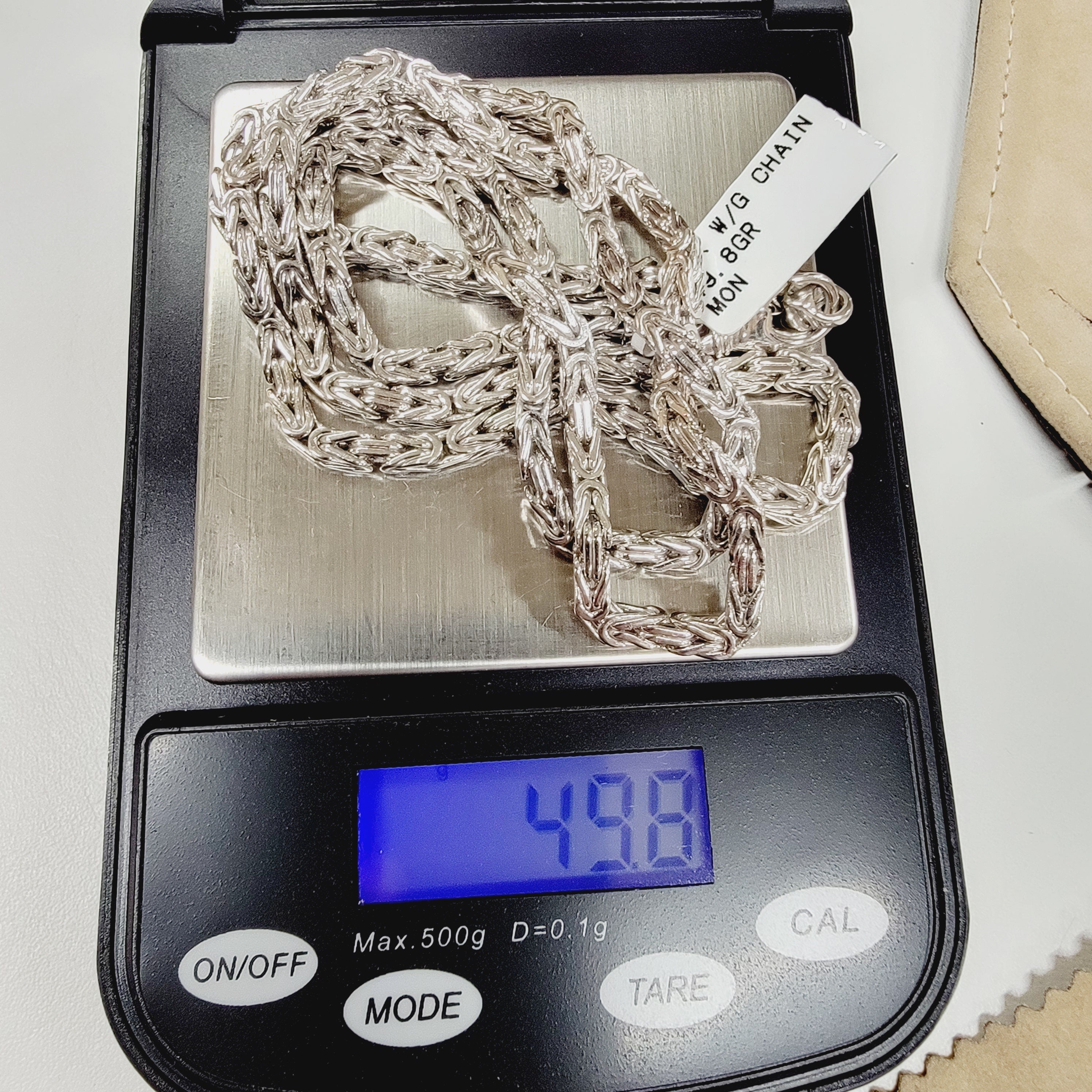 14k white gold Italian Byzantine Chain