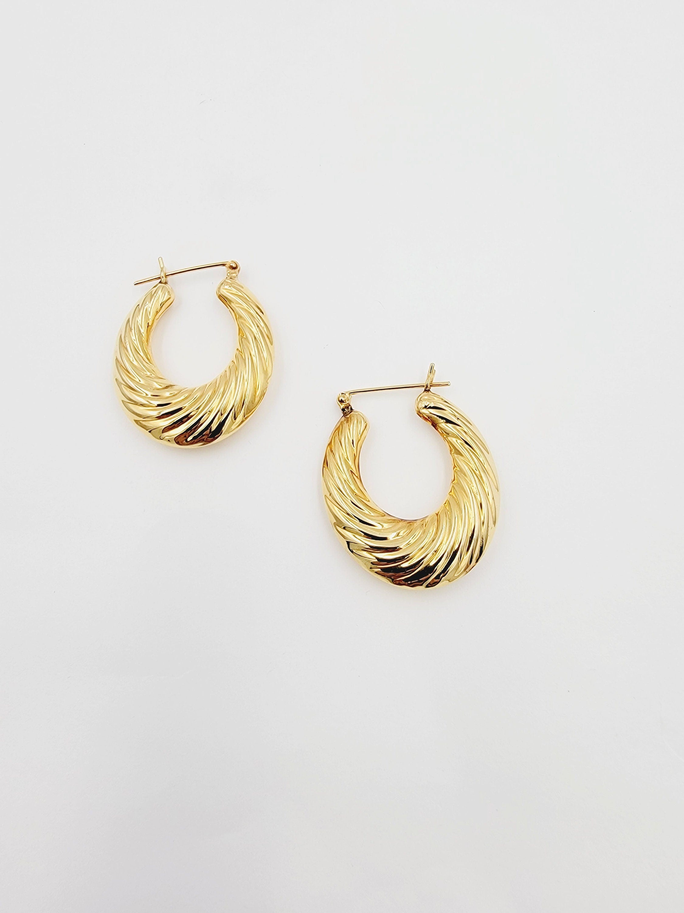 14k  Yellow Gold Hoops