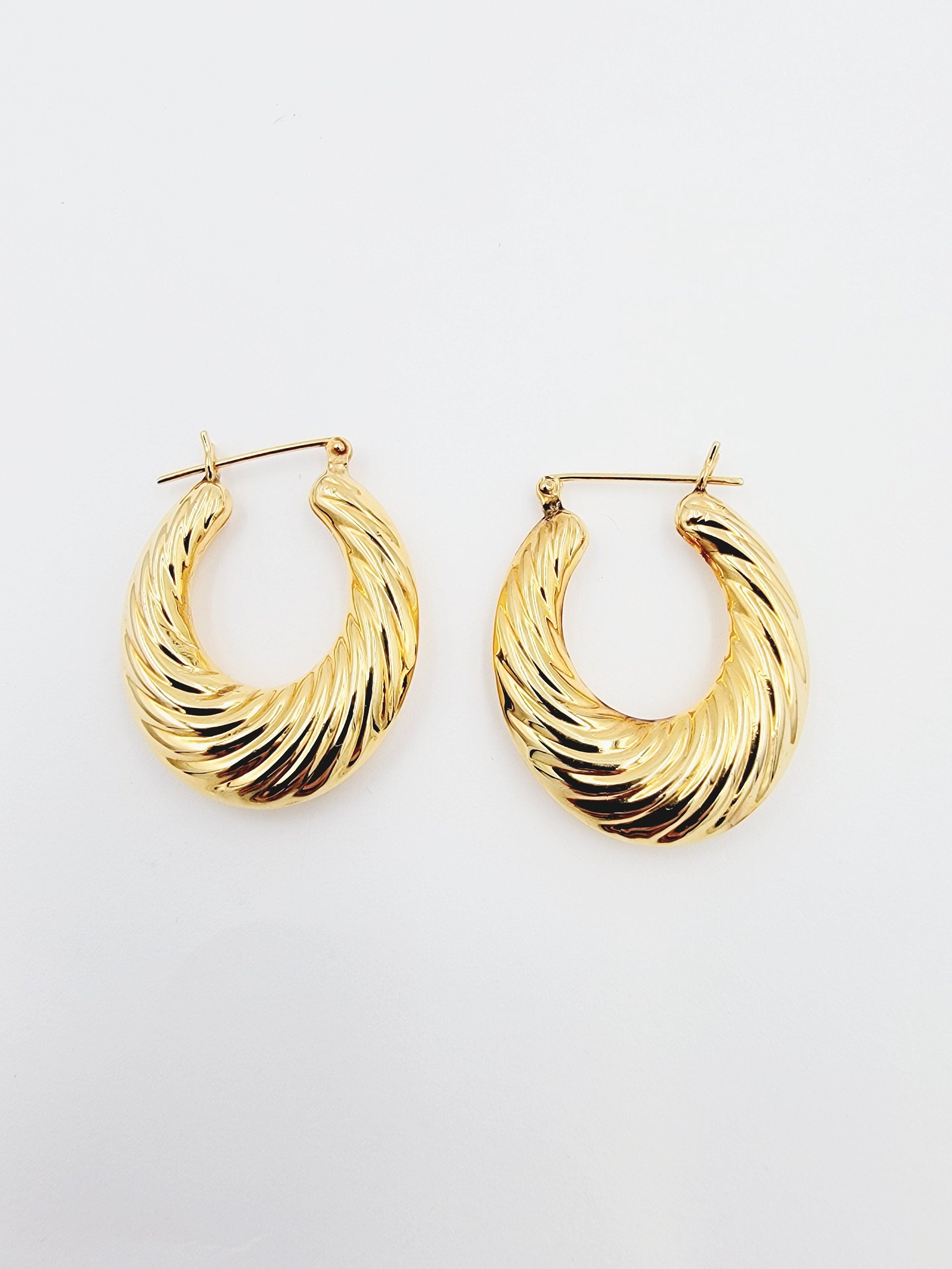 14k  Yellow Gold Hoops