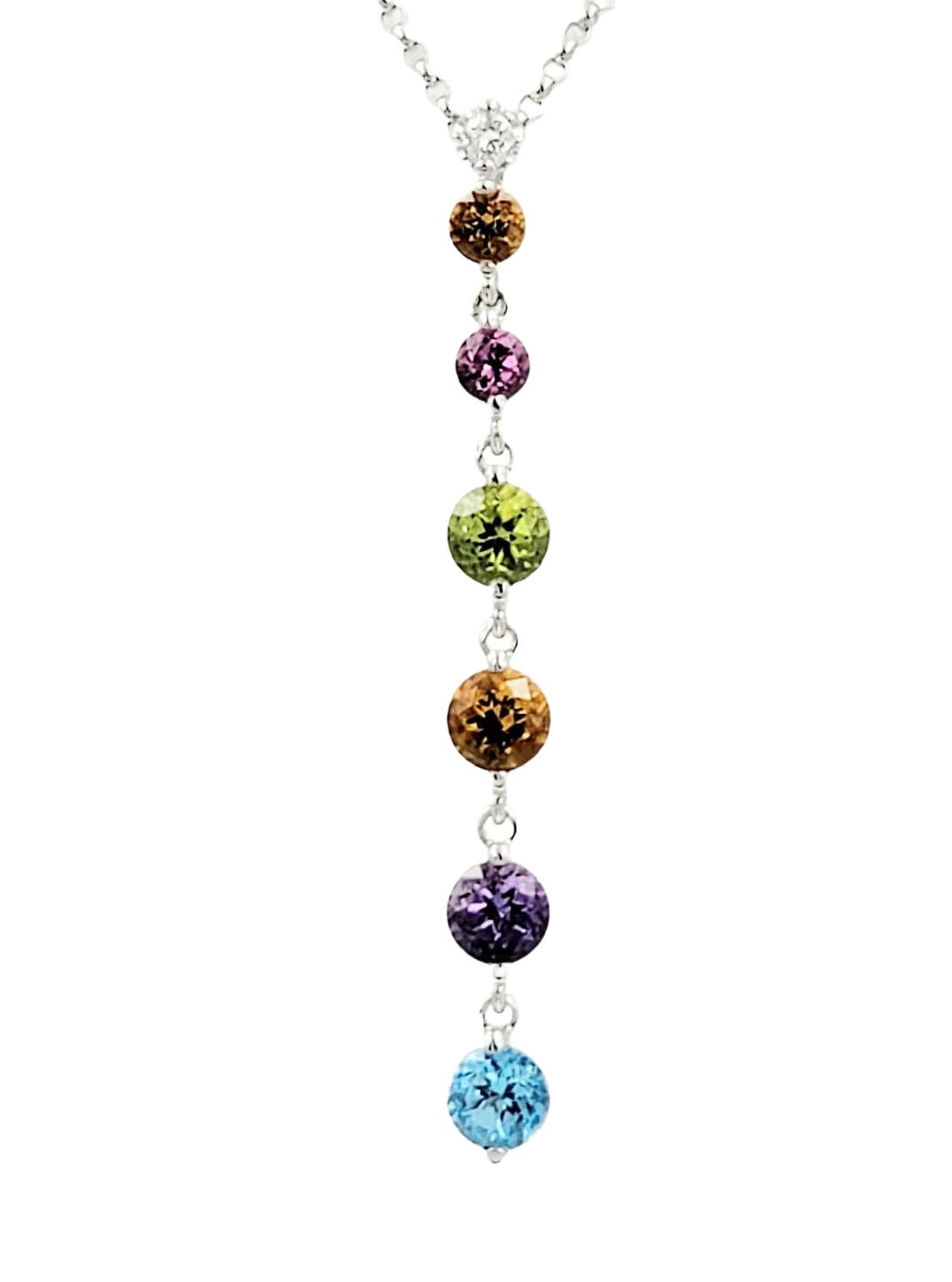 14k multicolored stone pendant necklace lady's fashion gift for her