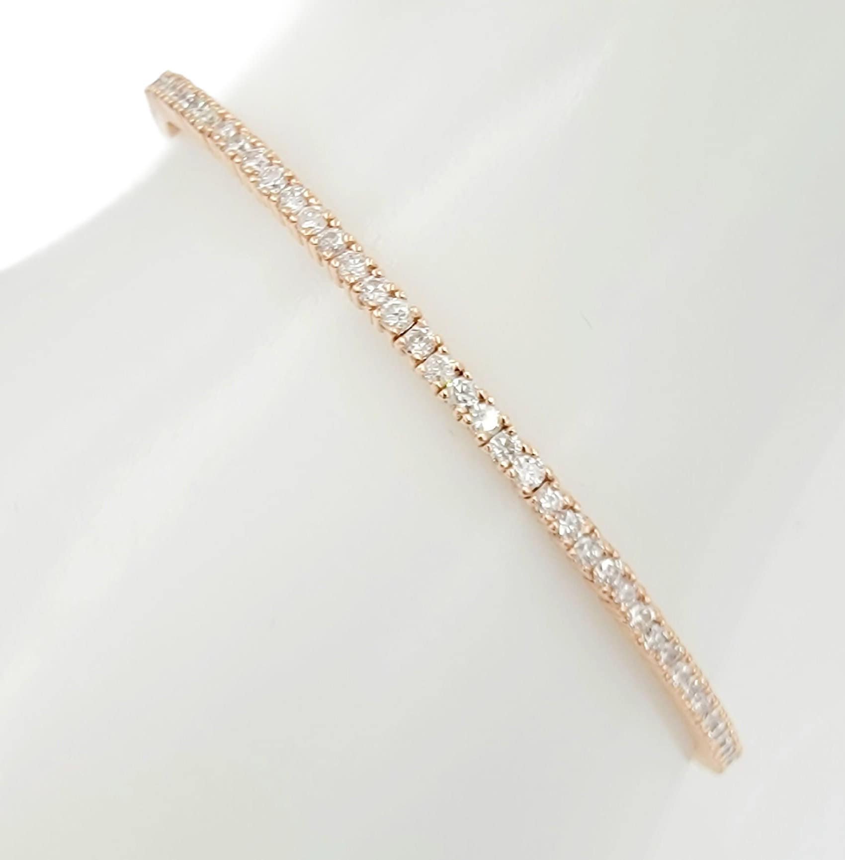 14k rose gold diamond flex bangle