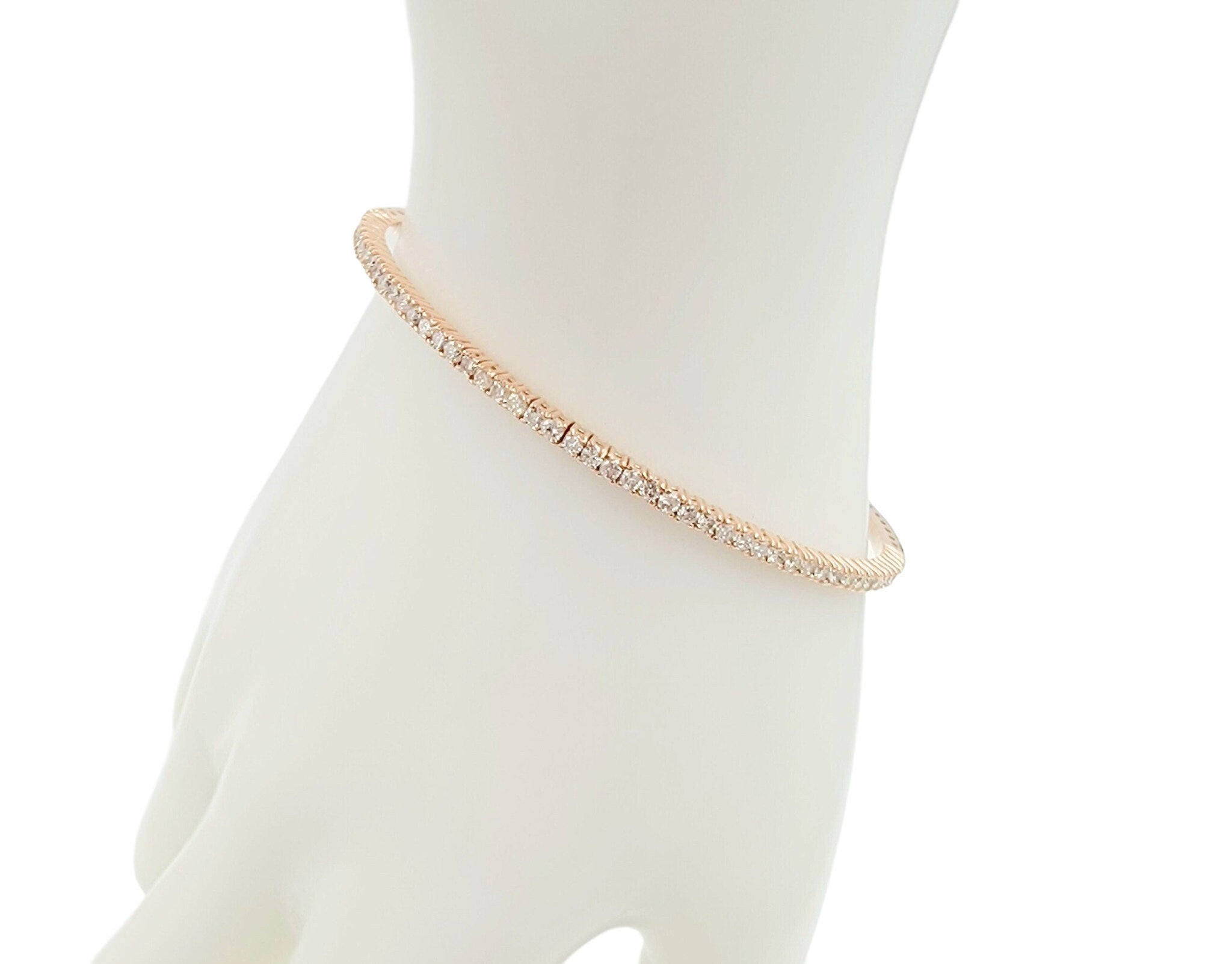 14k rose gold diamond flex bangle