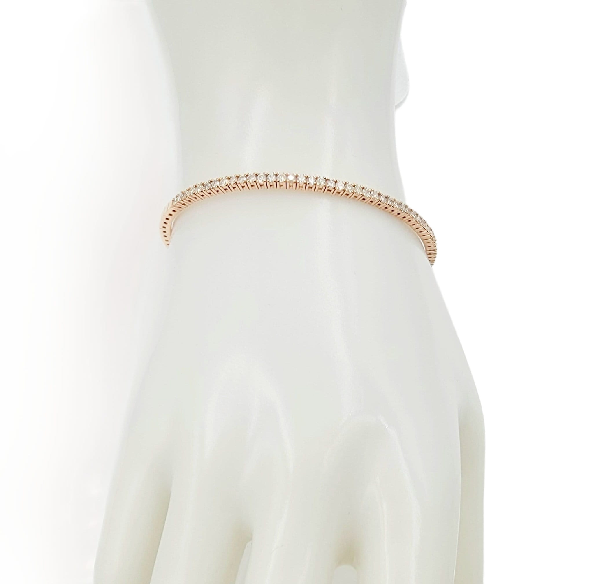 14k rose gold diamond flex bangle
