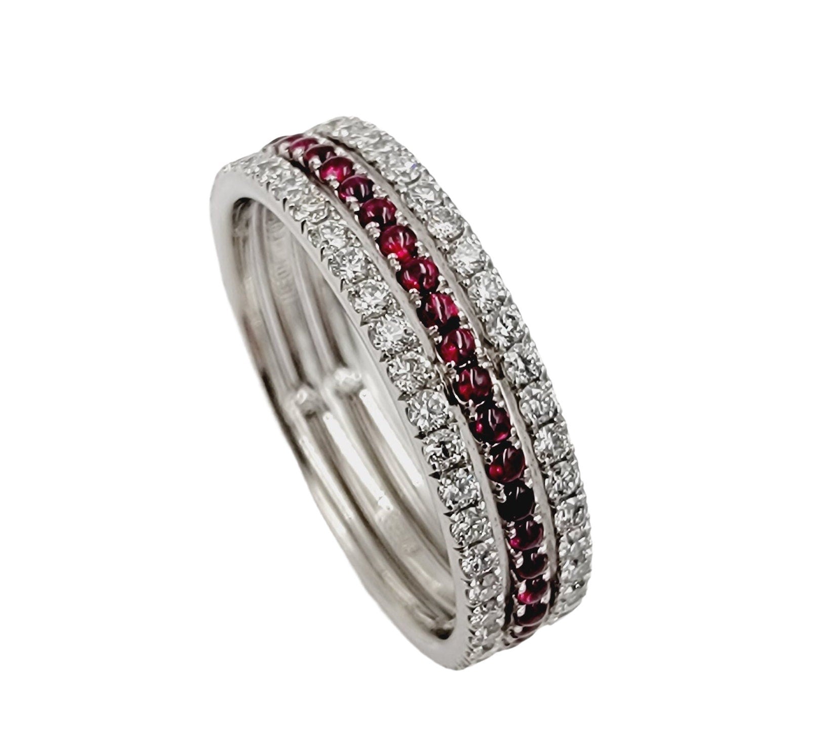 Platinum Eternity Ring with Diamond and Ruby.