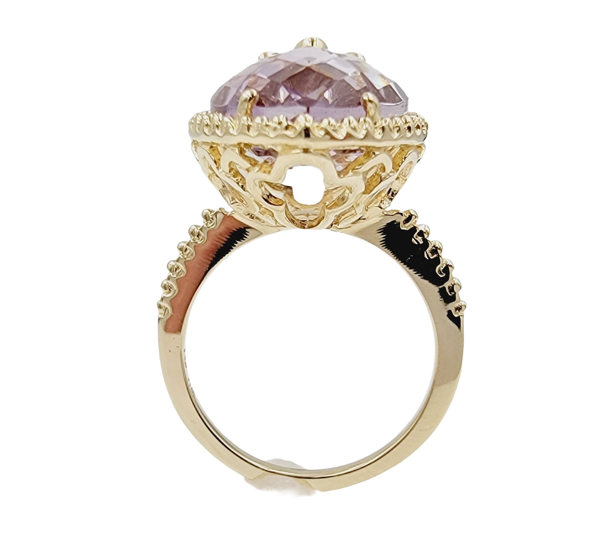 14k yellow Gold Amethyst Ring, Gold Ring With Gemstone, Elegant Gold Ring, Amethyst Jewelry