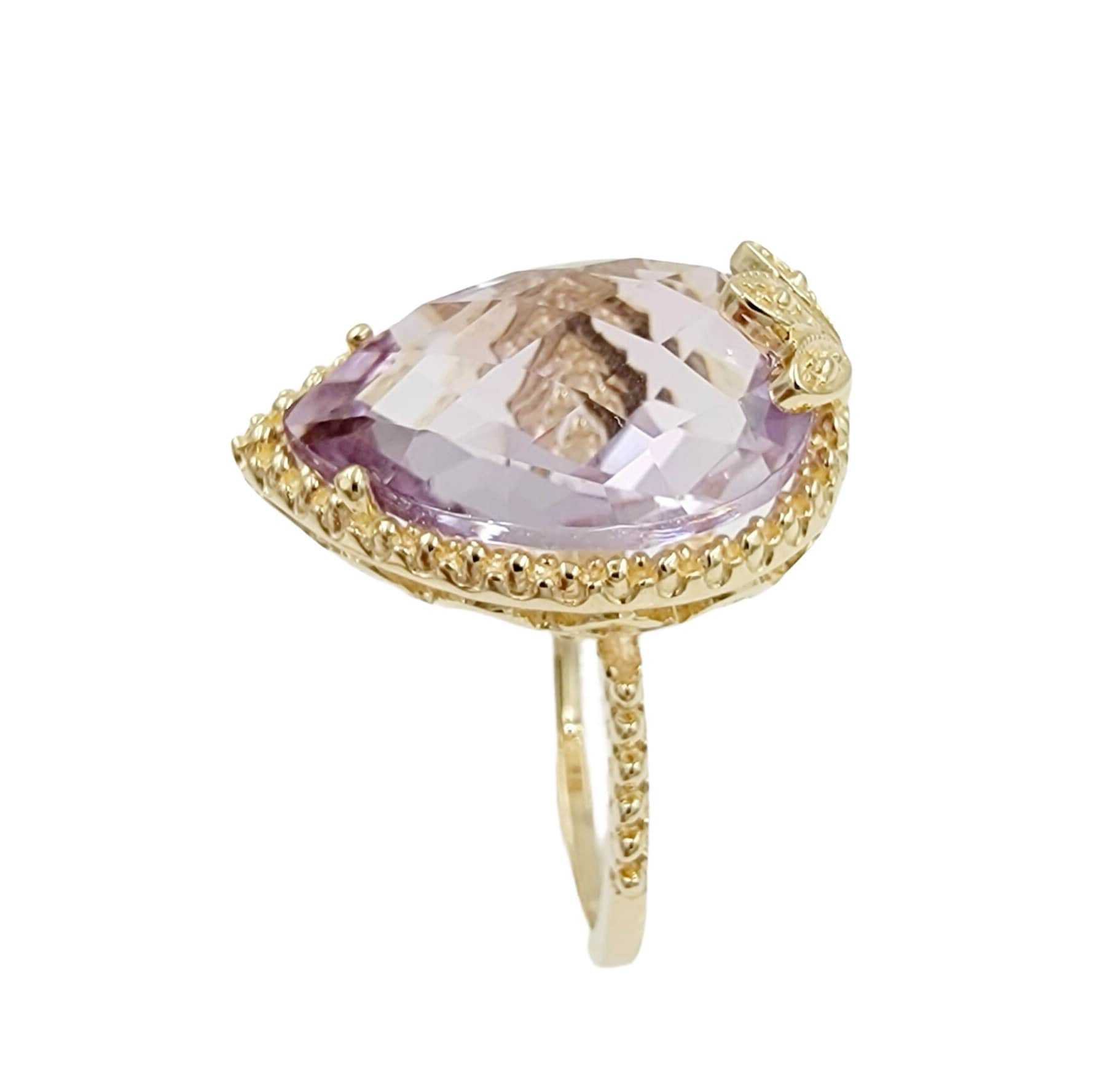 14k yellow Gold Amethyst Ring, Gold Ring With Gemstone, Elegant Gold Ring, Amethyst Jewelry