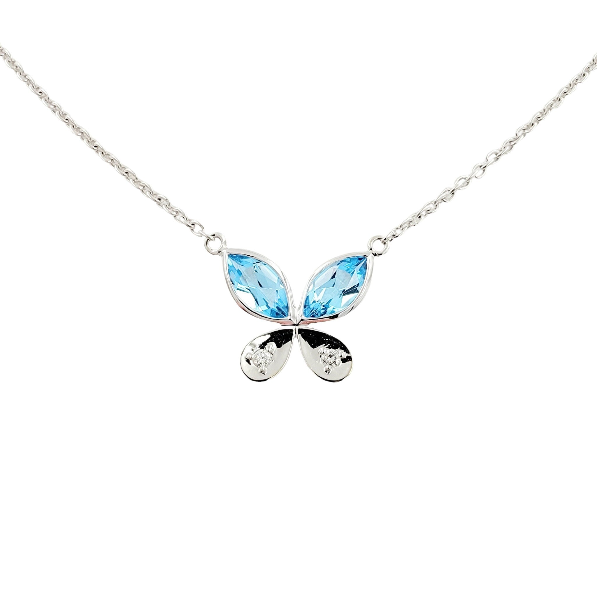 14k white gold women's butterfly pendant necklace , gift for her adjustable necklace