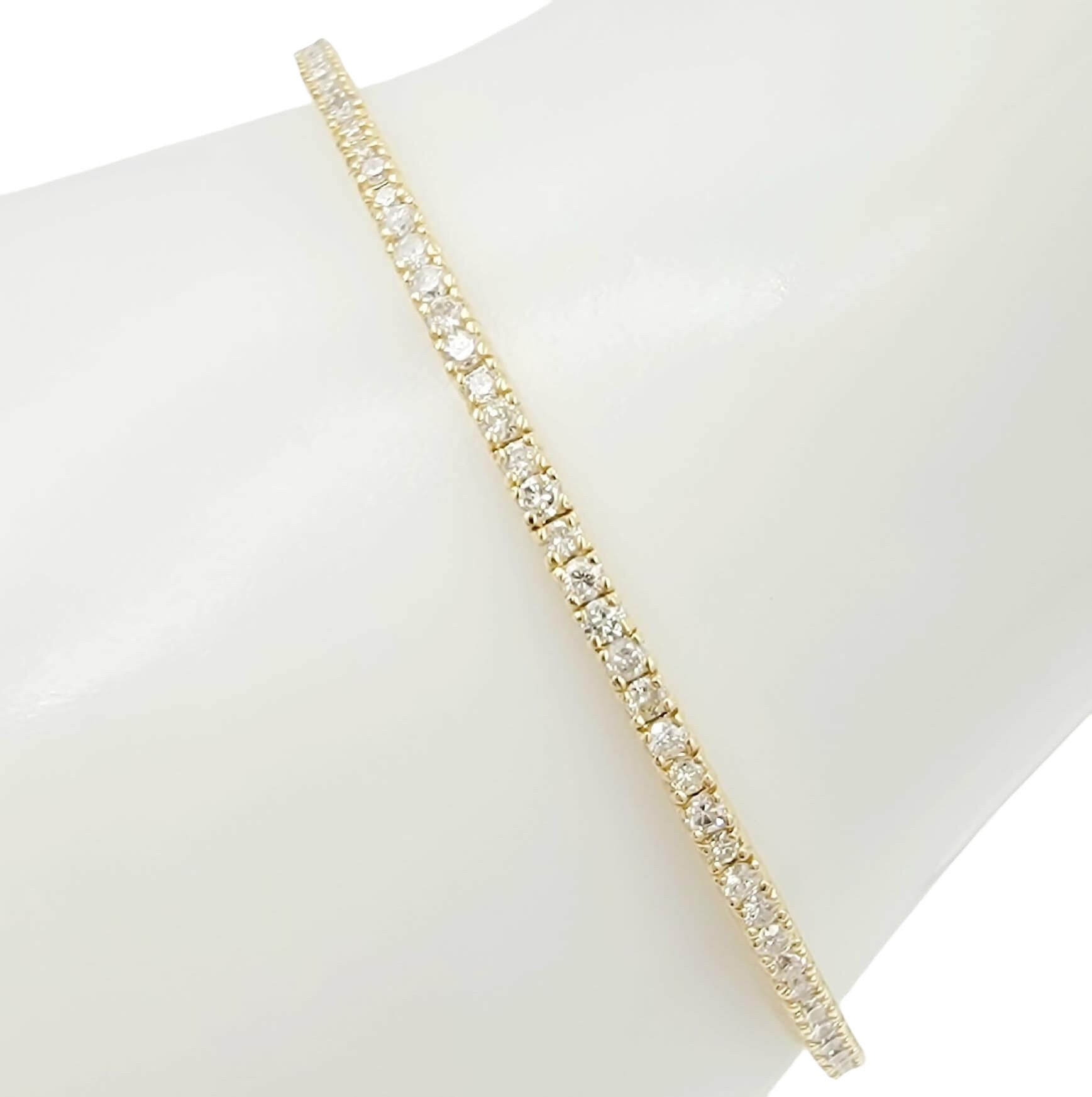 14k yellow gold diamond flex bangle