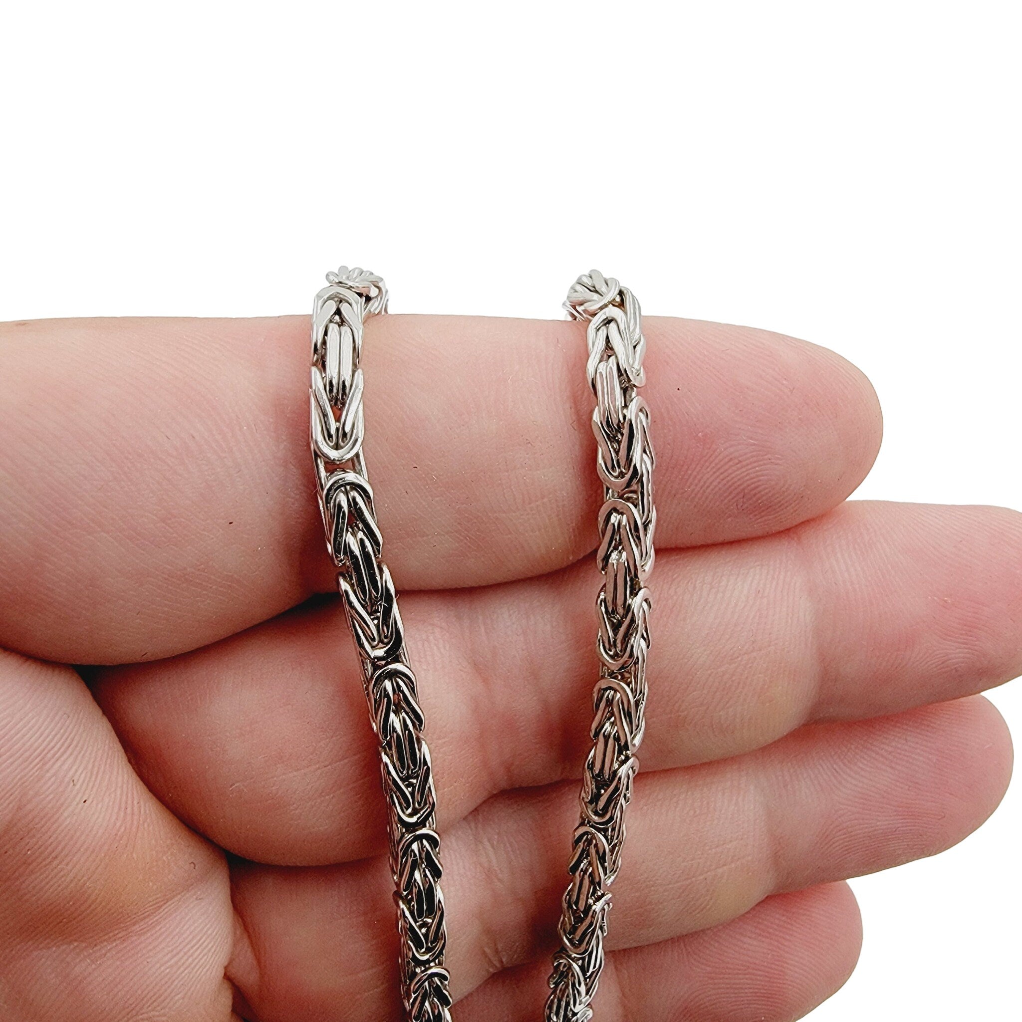 14k white gold Italian Byzantine Chain