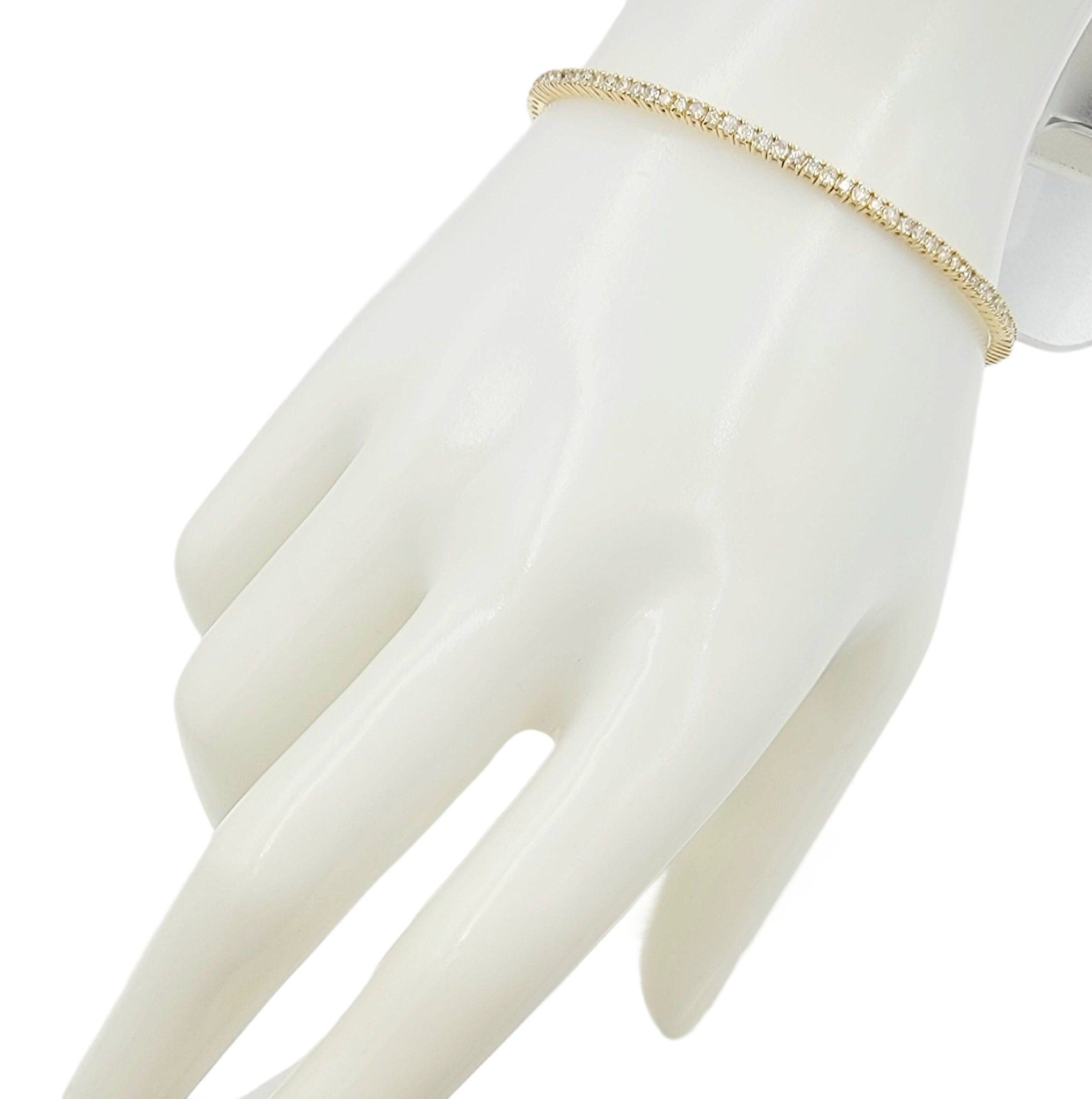14k yellow gold diamond flex bangle