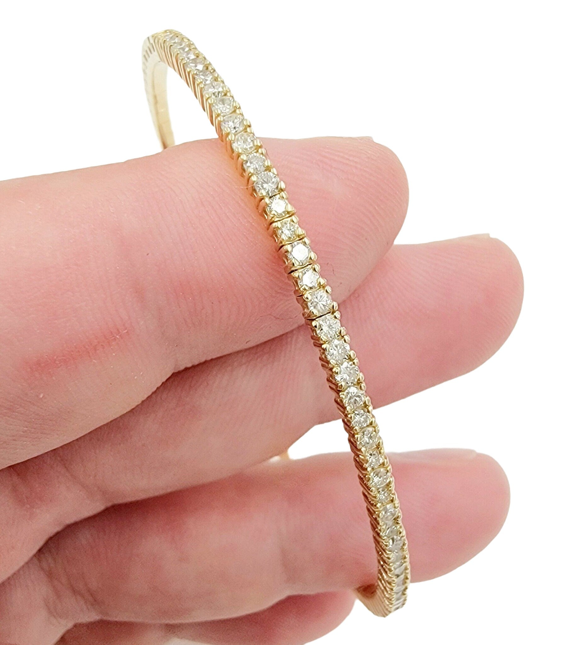 14k yellow gold diamond flex bangle