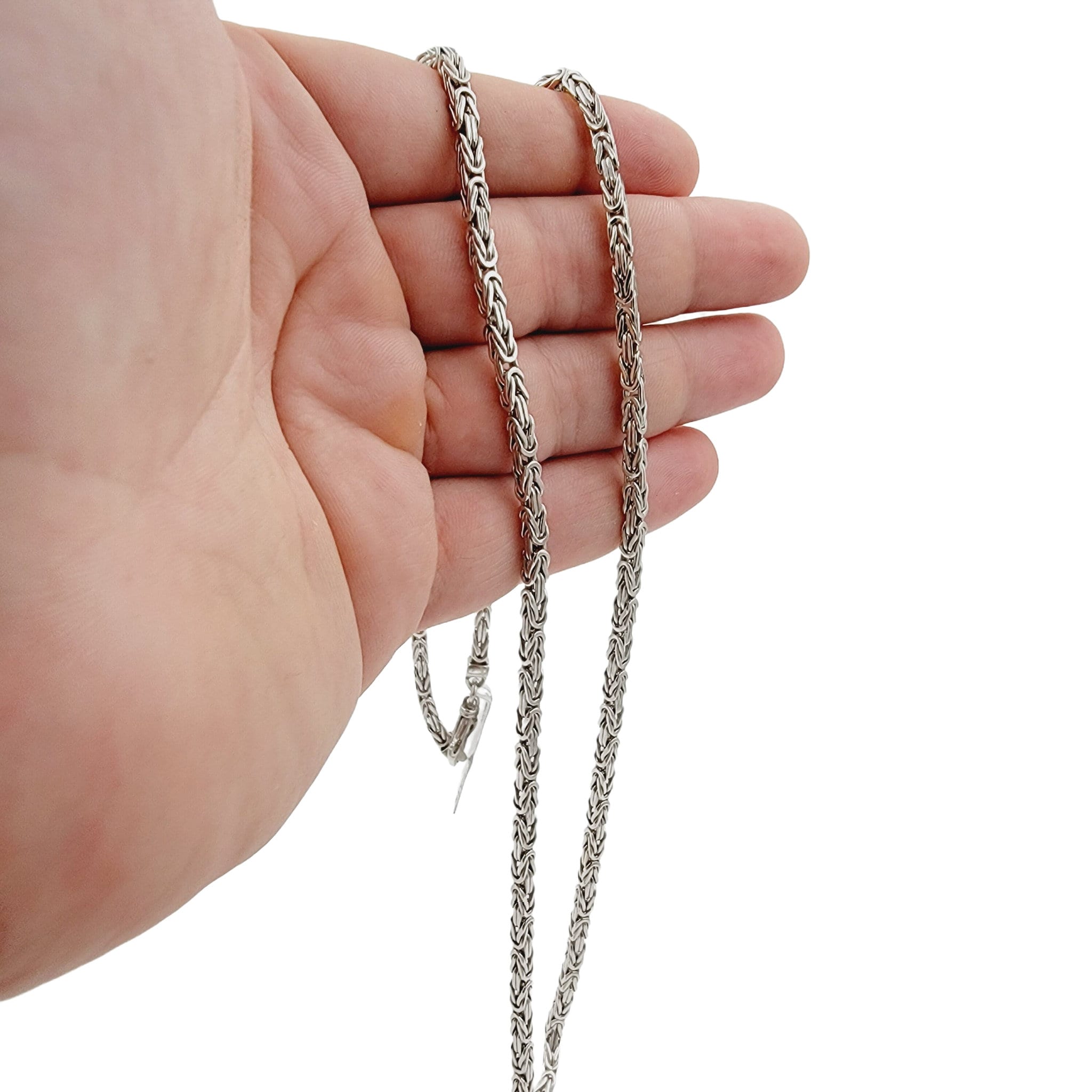 14k white gold Italian Byzantine Chain