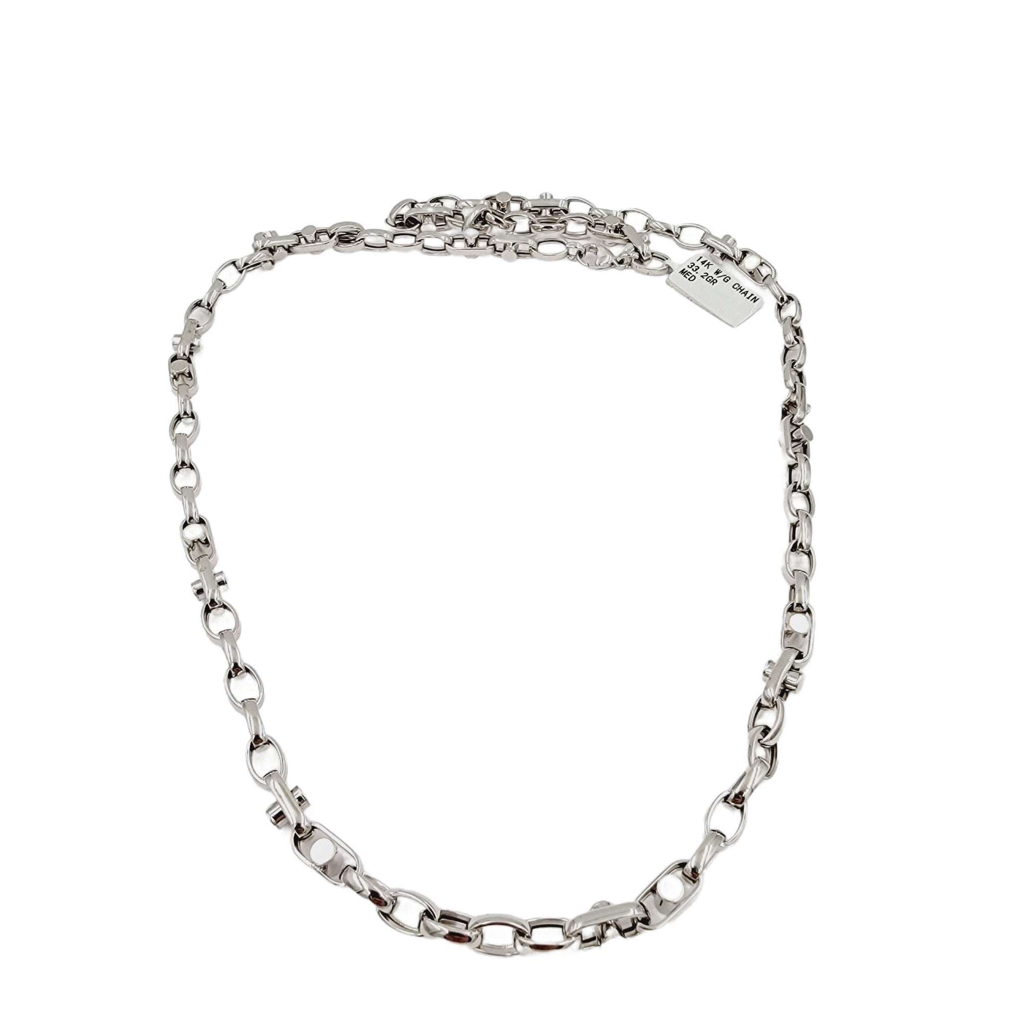 14k white gold mens chain 28"