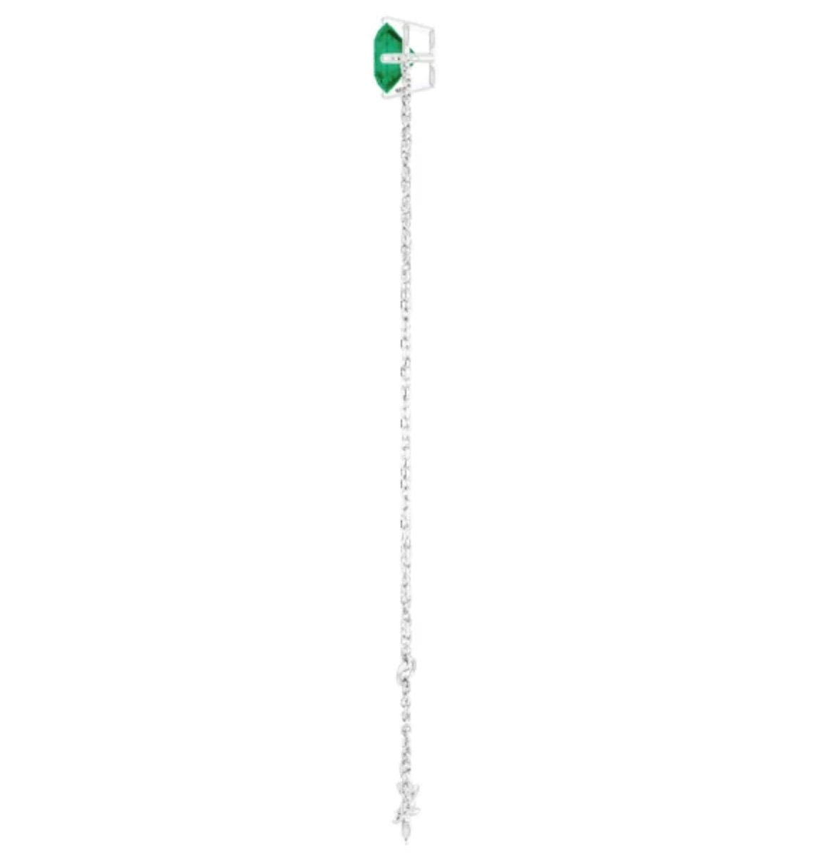14K Yellow 6 mm Lab-Grown Emerald Bracelet, Gift for her, Bridal jewelry