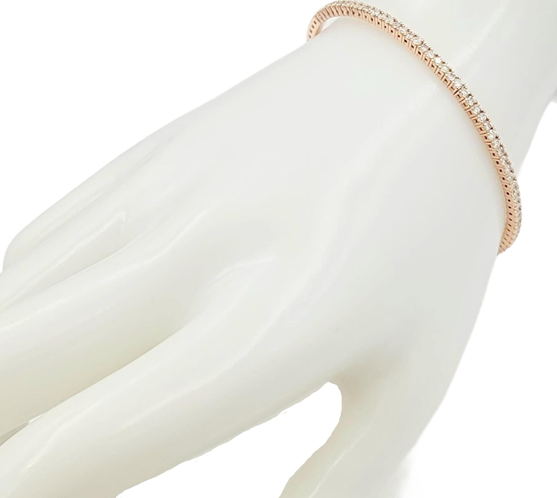 14k rose gold diamond flex bangle