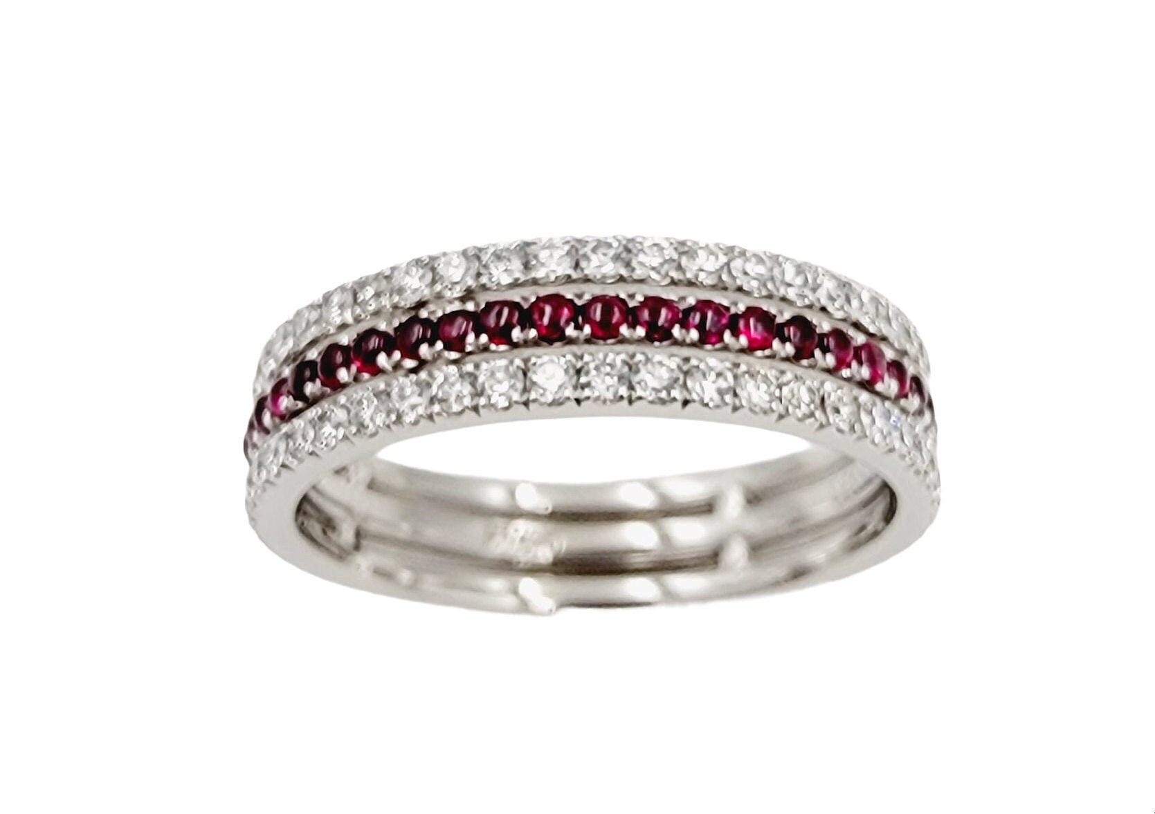 Platinum Eternity Ring with Diamond and Ruby.