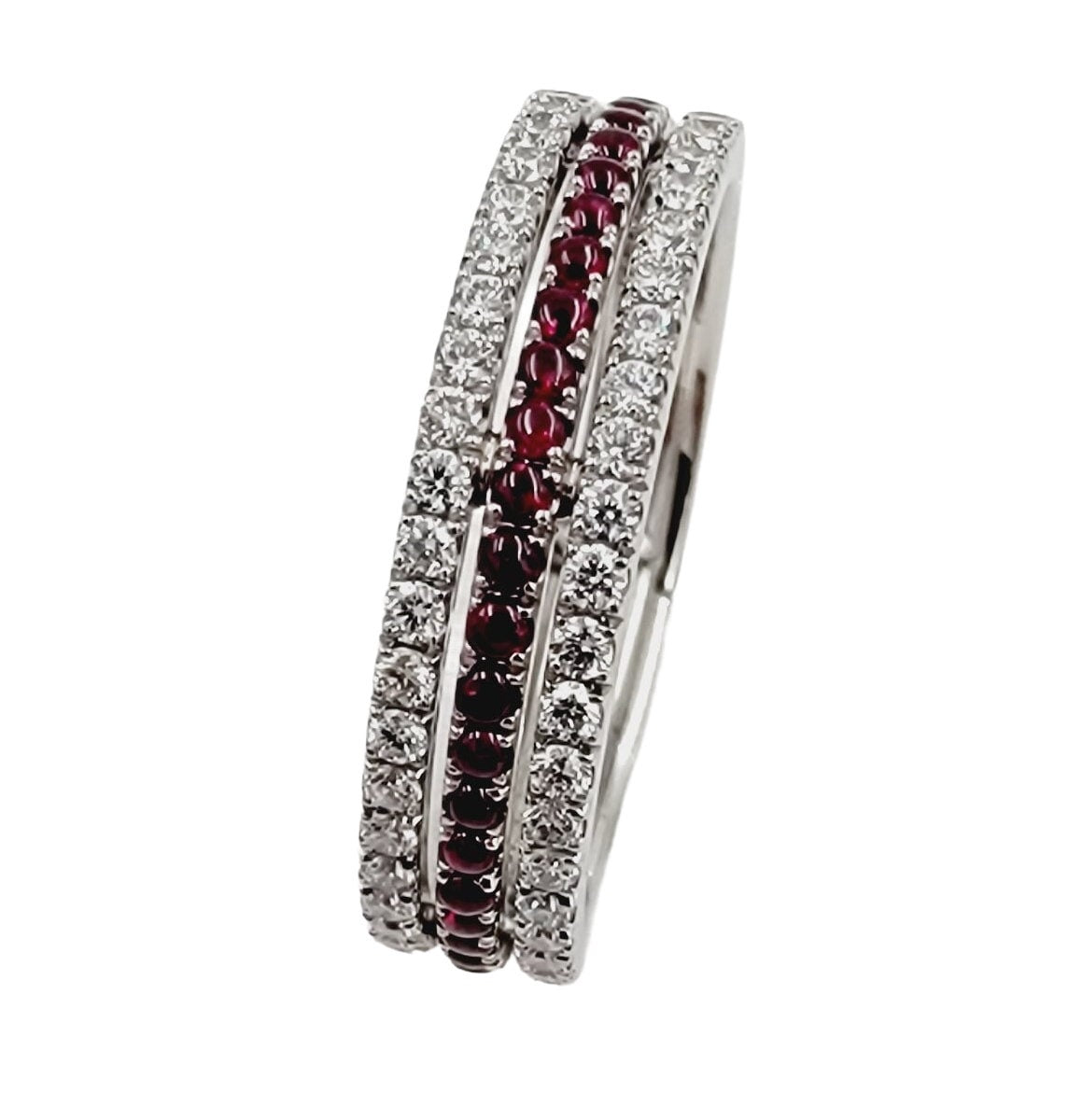 Platinum Eternity Ring with Diamond and Ruby.