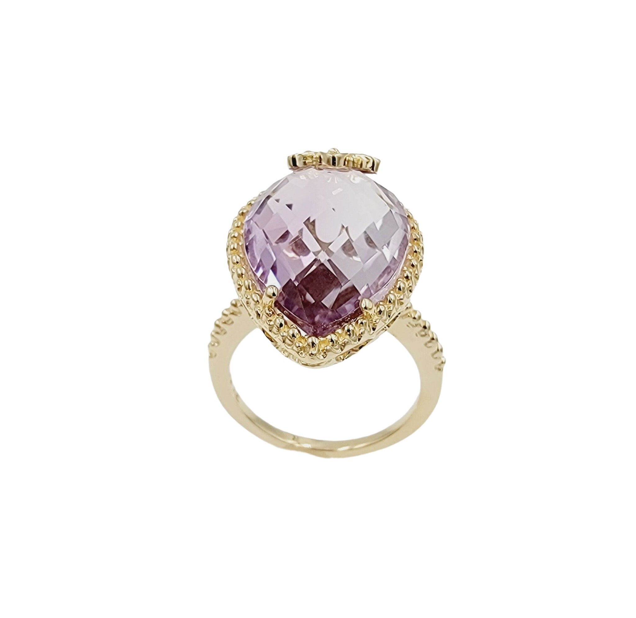 14k yellow Gold Amethyst Ring, Gold Ring With Gemstone, Elegant Gold Ring, Amethyst Jewelry