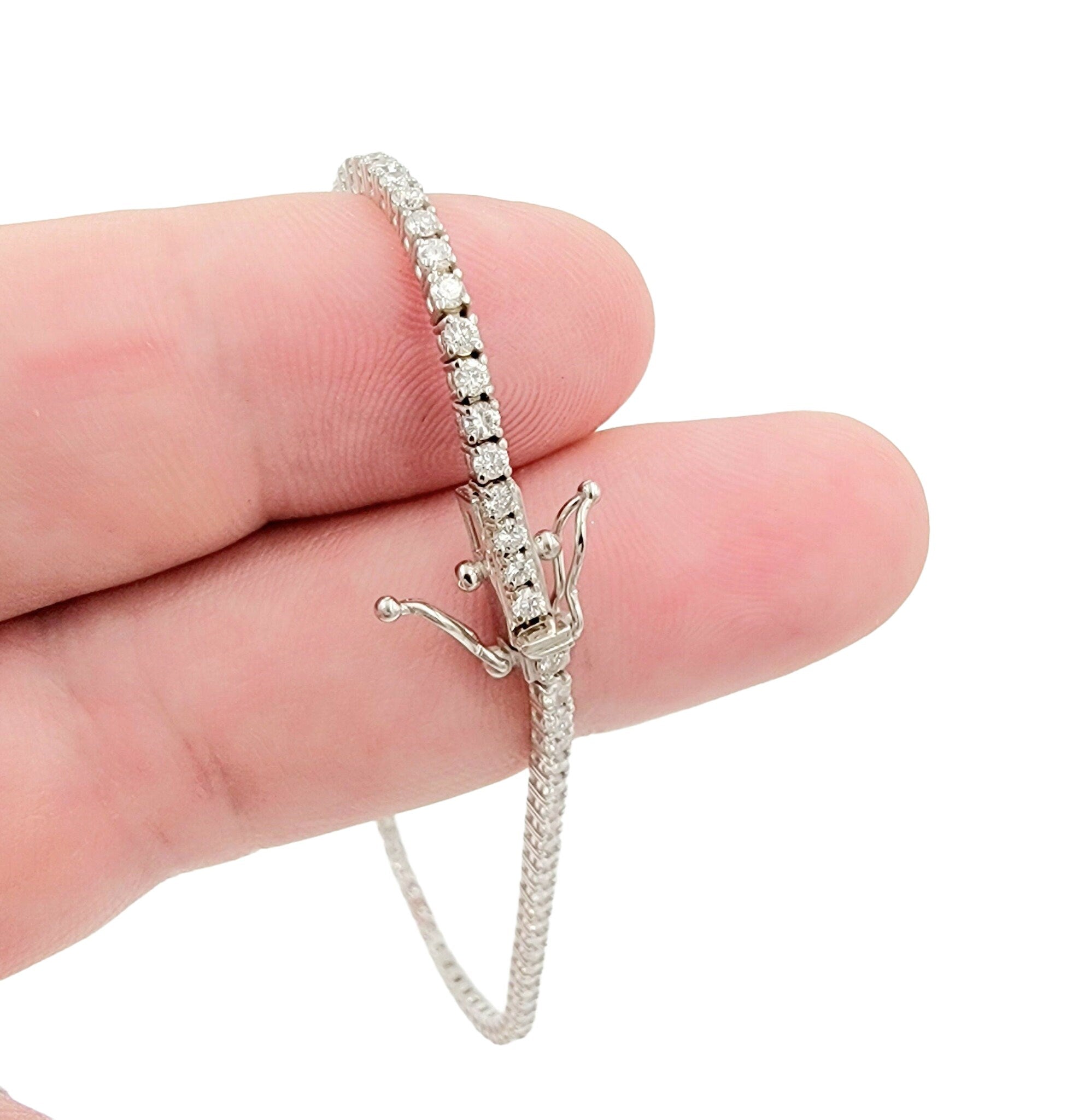 14k white gold tennis bracelet