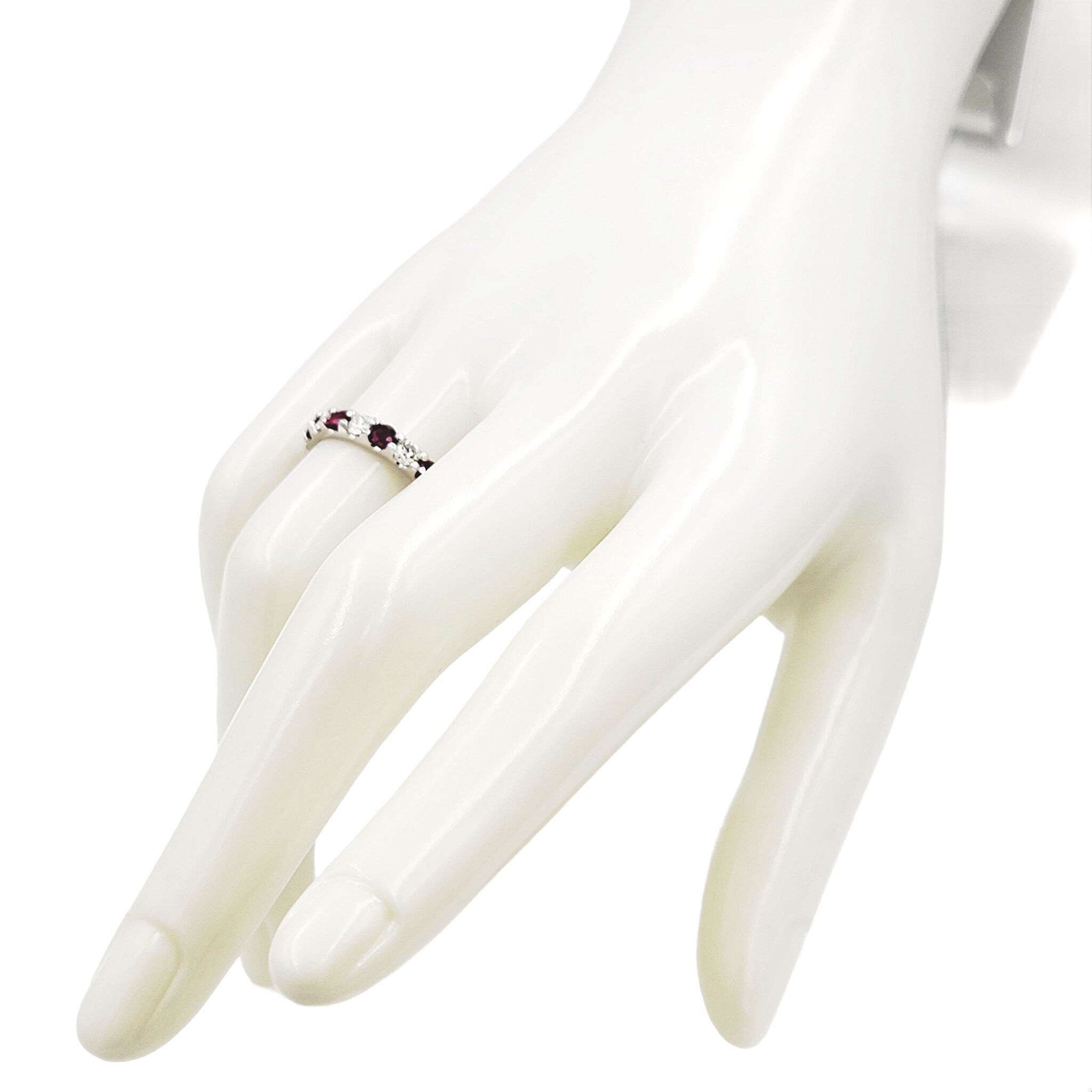 14k white gold diamond and ruby ring