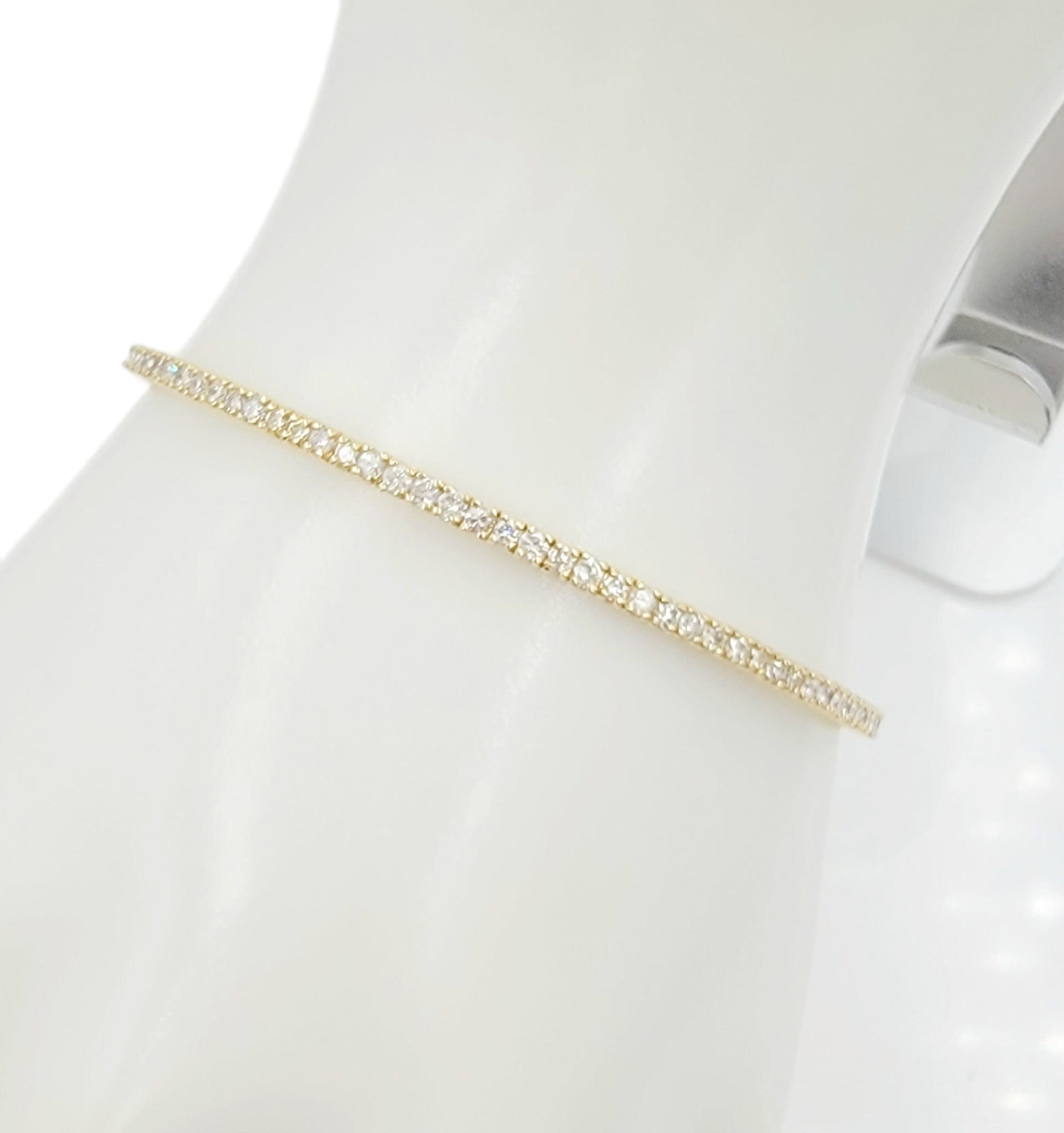 14k yellow gold diamond flex bangle