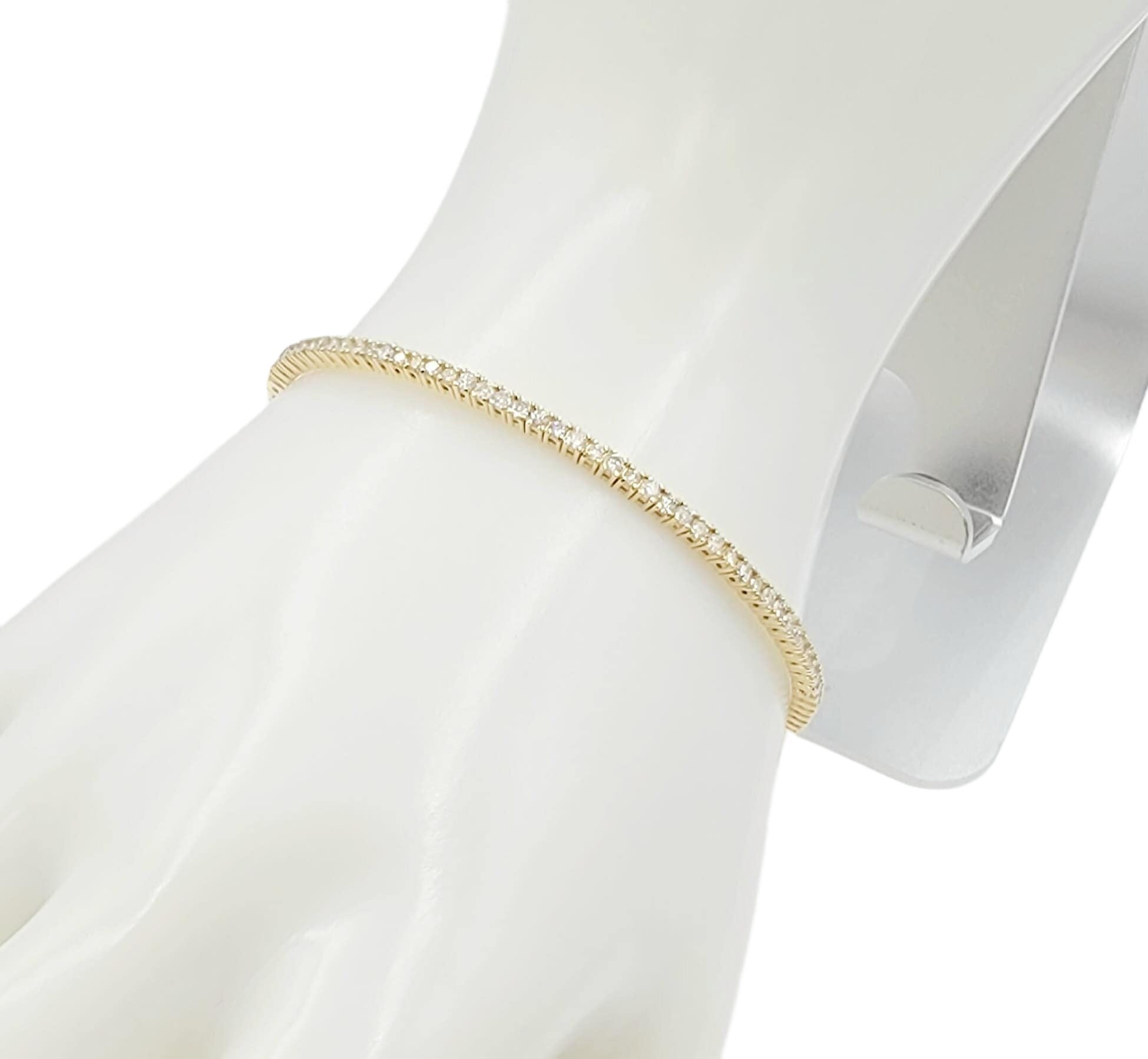 14k yellow gold diamond flex bangle
