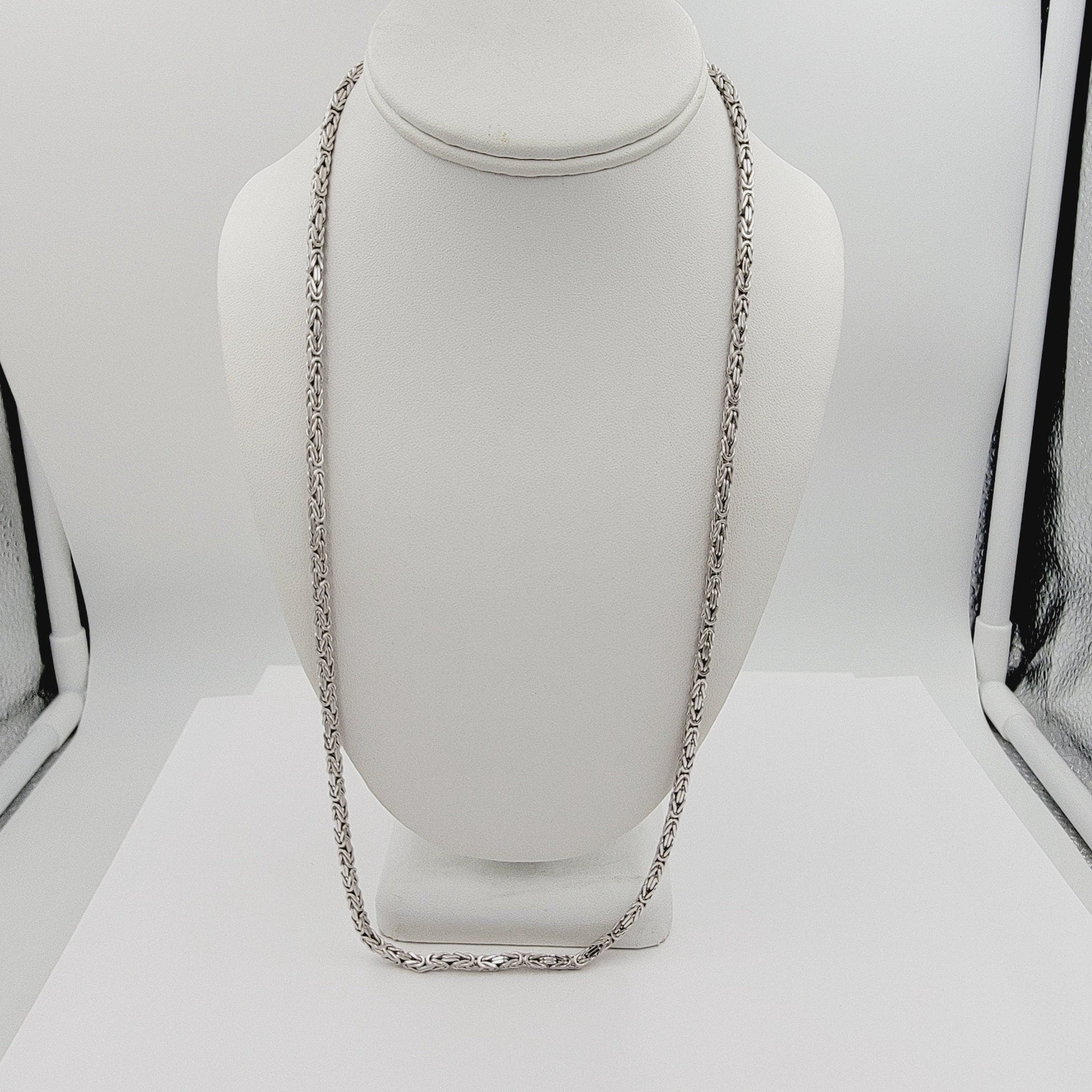 14k white gold Italian Byzantine Chain