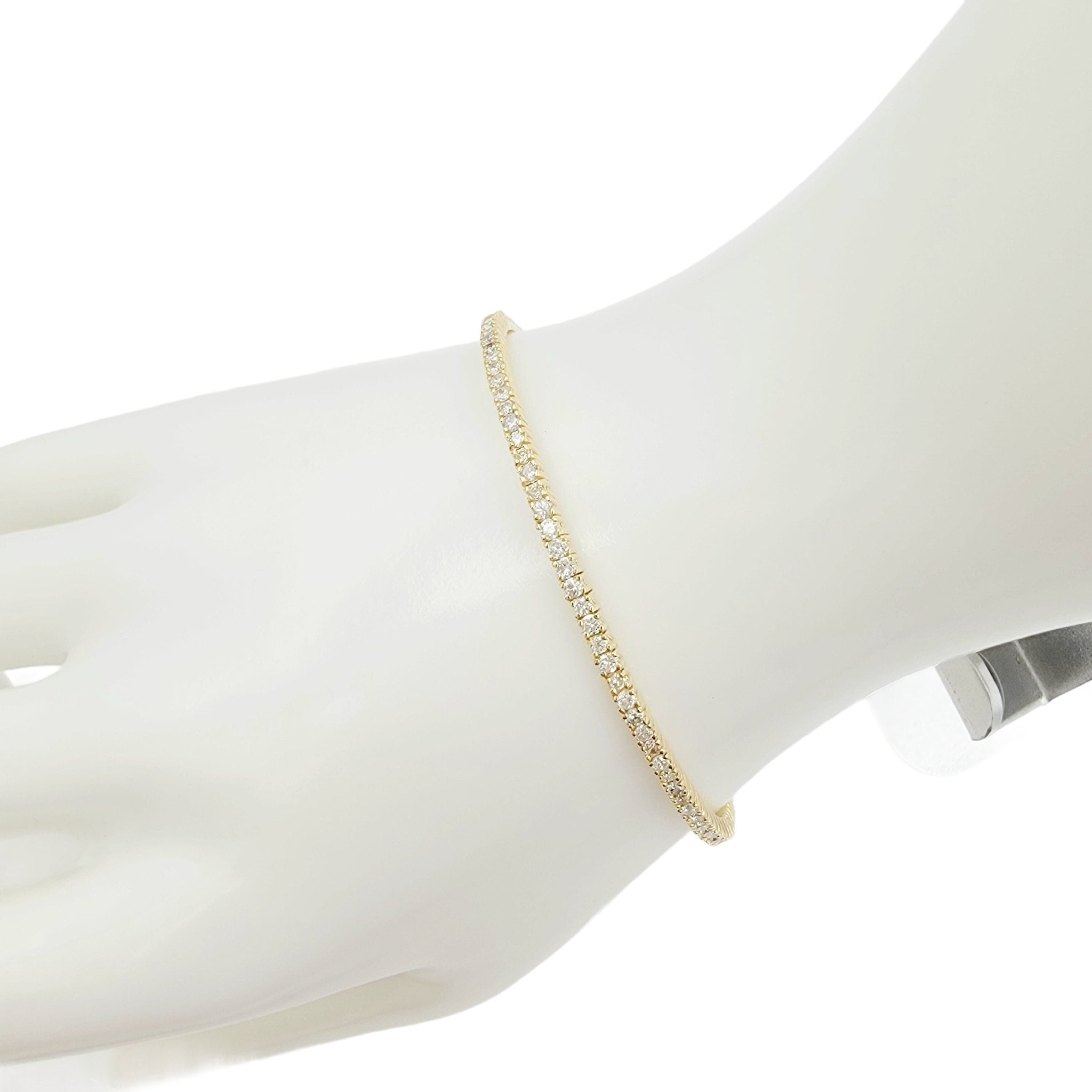 14k yellow gold diamond flex bangle
