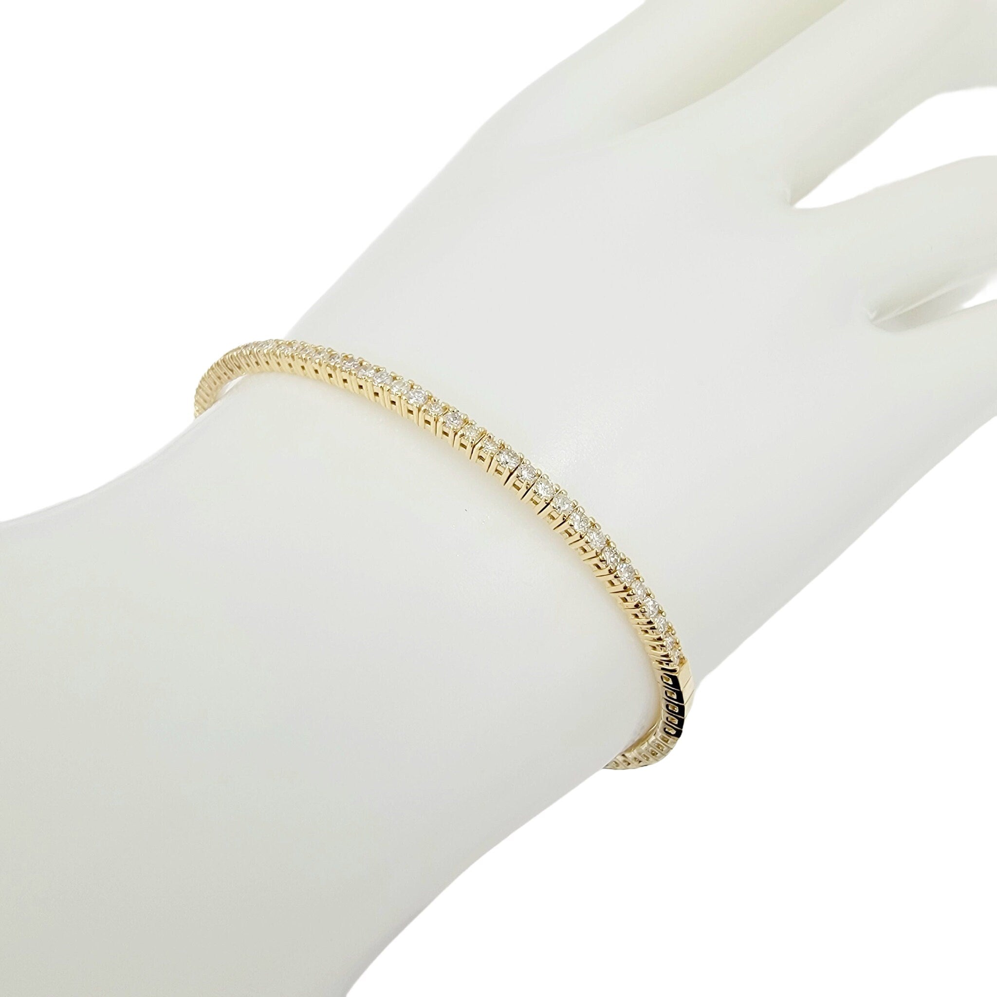 14k yellow gold diamond flex bangle
