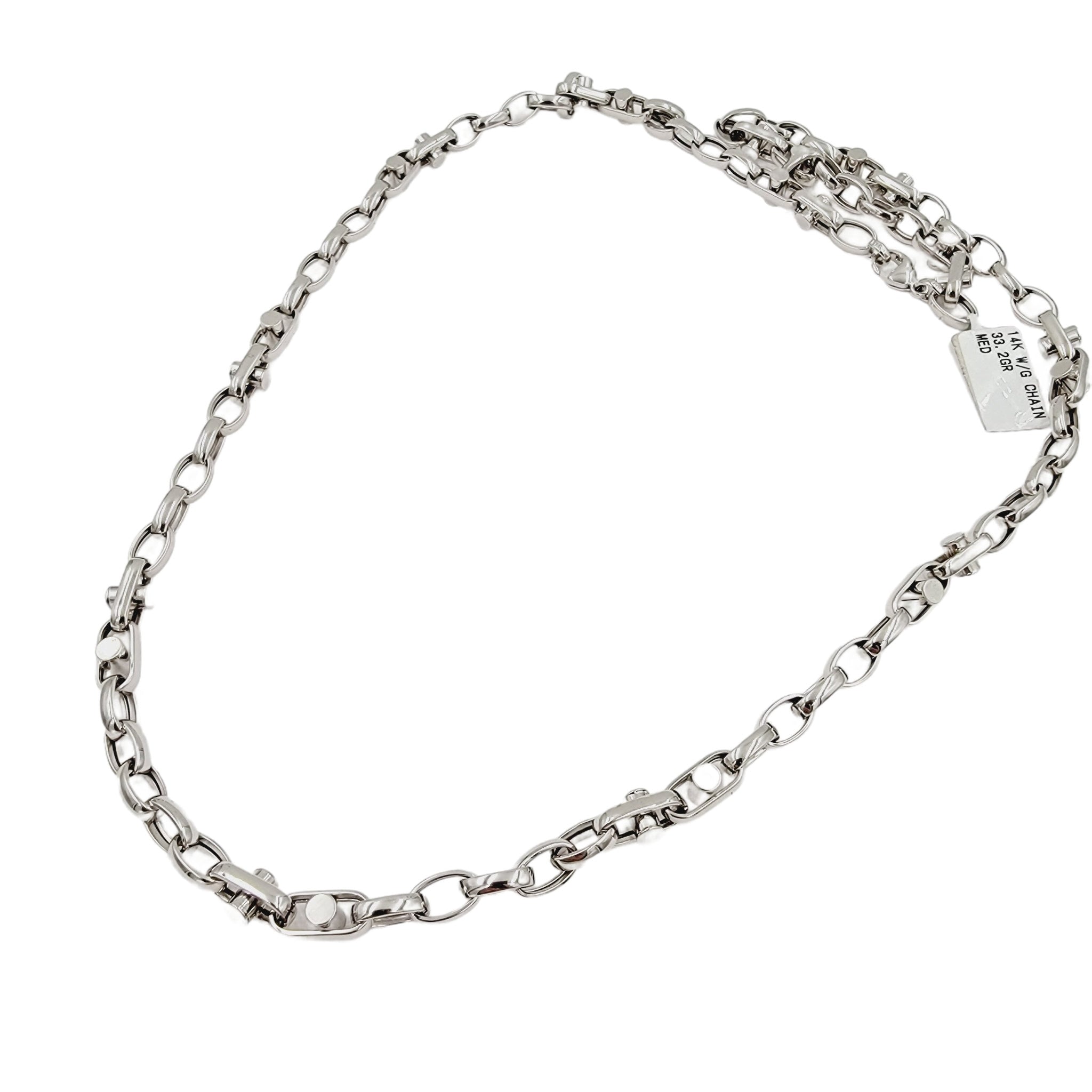 14k white gold mens chain 28"