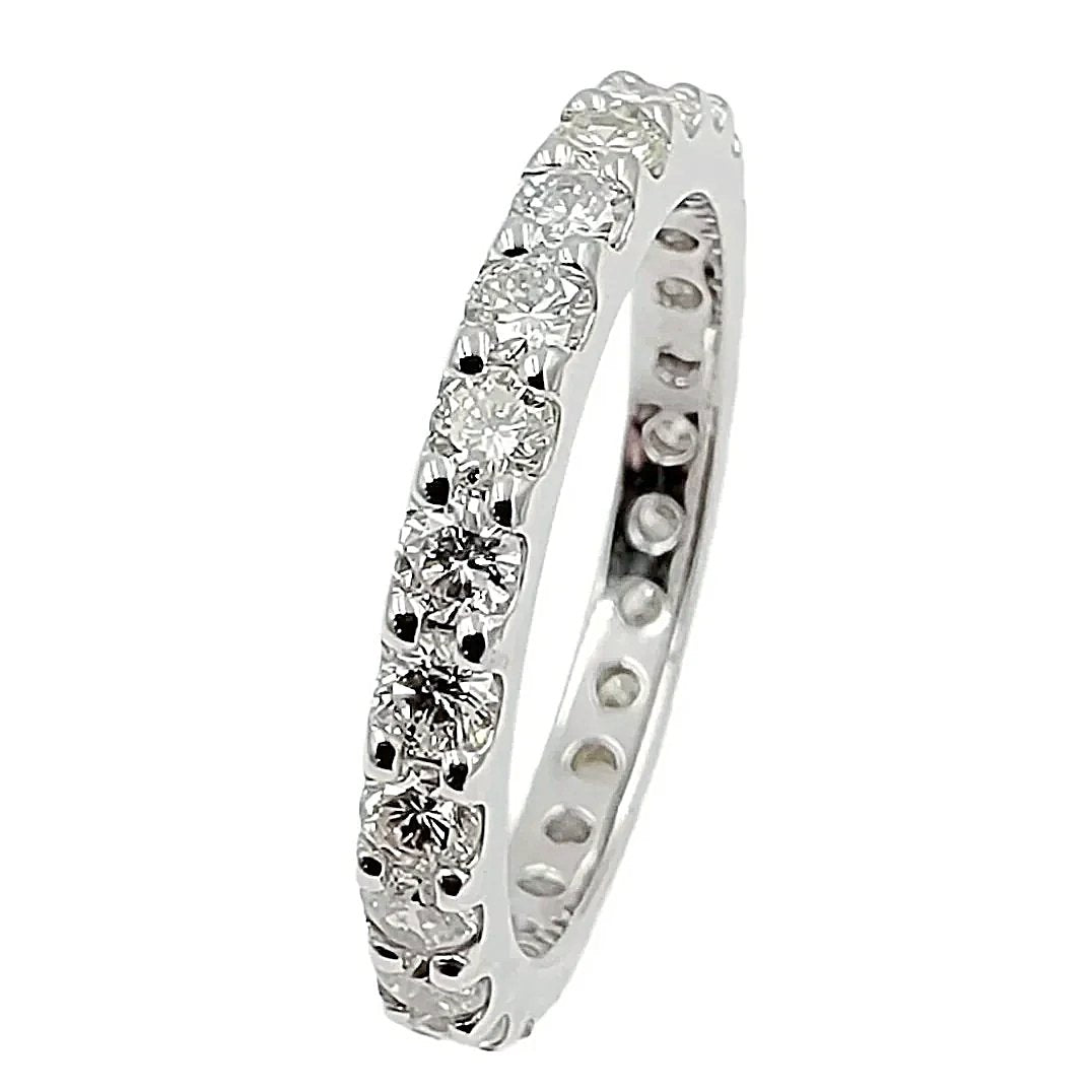 14k white gold diamond eternity band