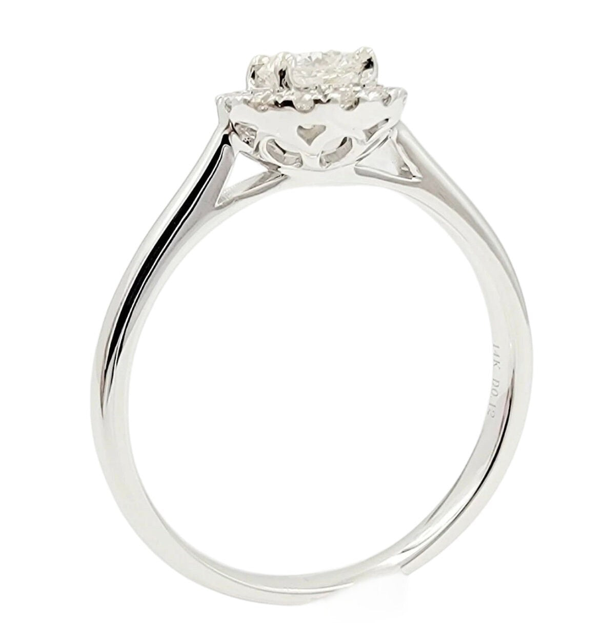 14k Diamond Solitaire Ring with Halo