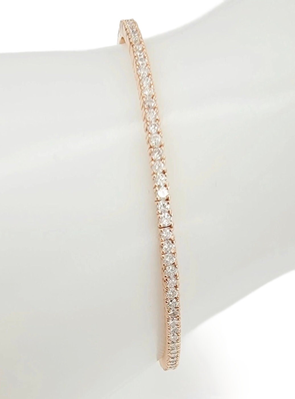 14k Rose Gold Diamond Flex Bangle 1.16ct