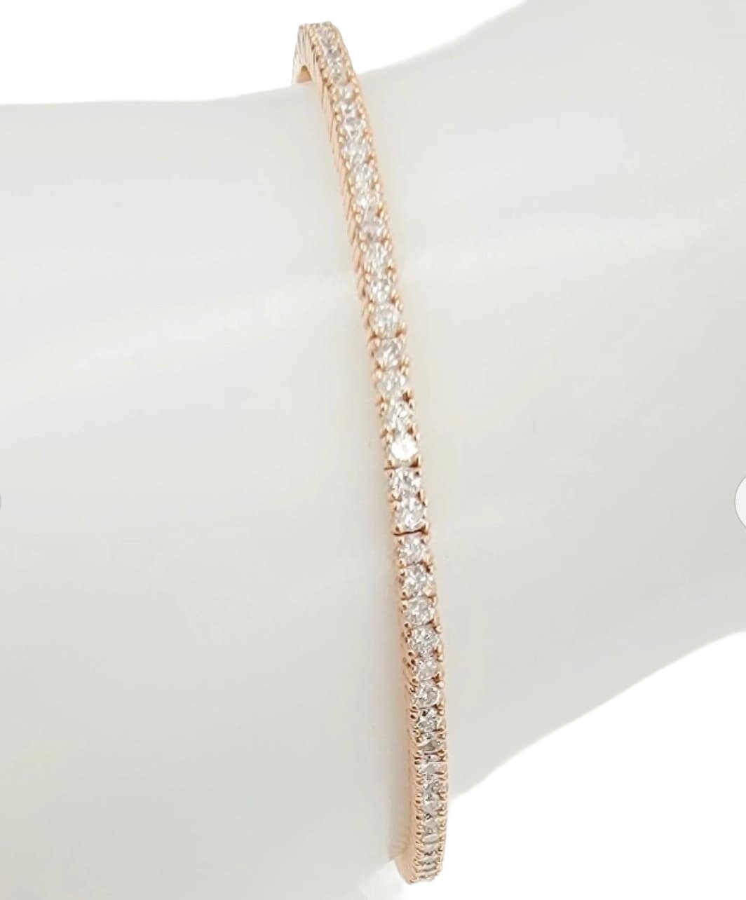 14k Rose Gold Diamond Flex Bangle 1.16ct