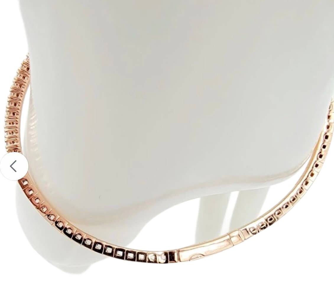 14k Rose Gold Diamond Flex Bangle 1.16ct