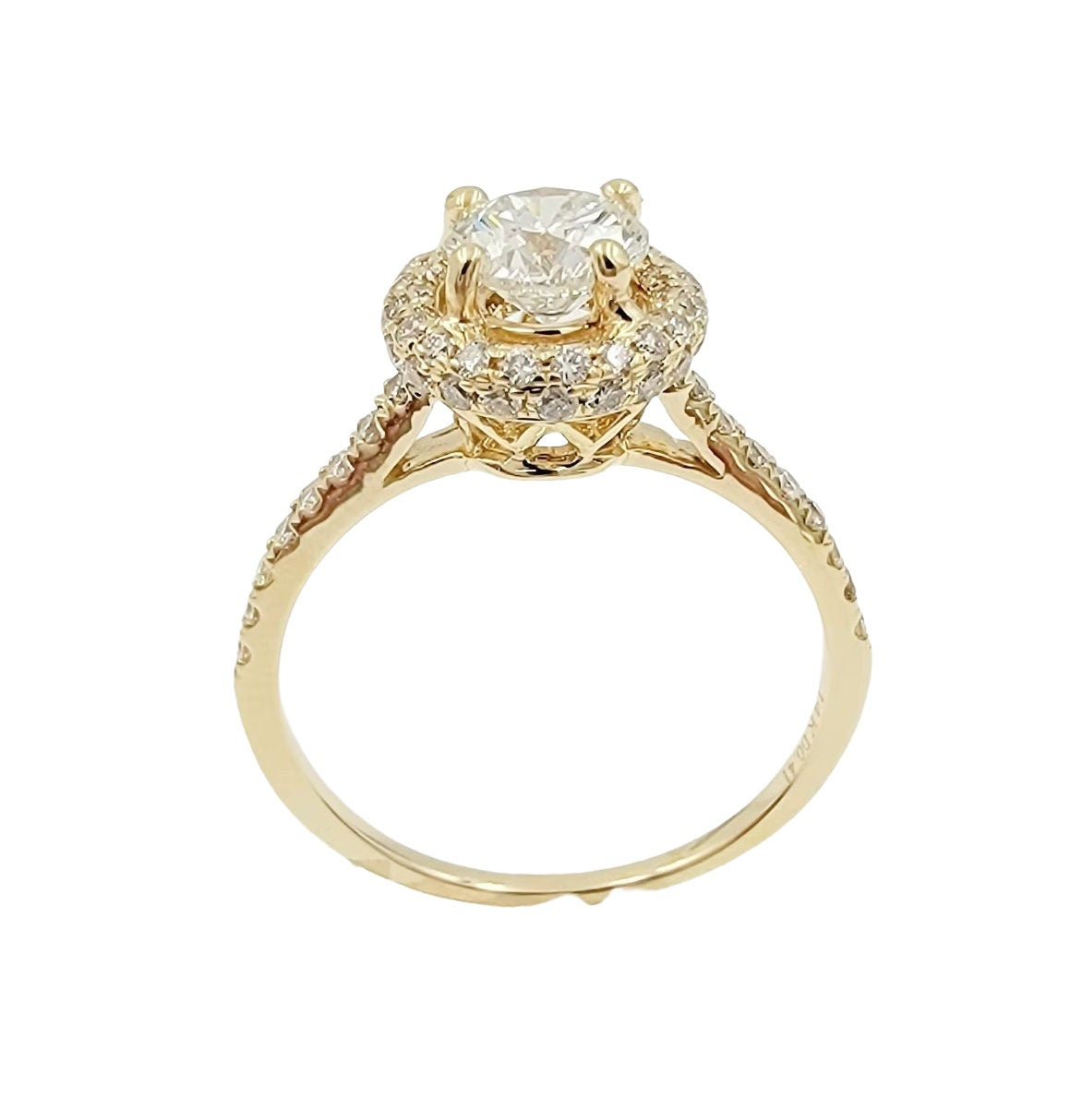 14k Yellow Gold Diamond Halo Ring