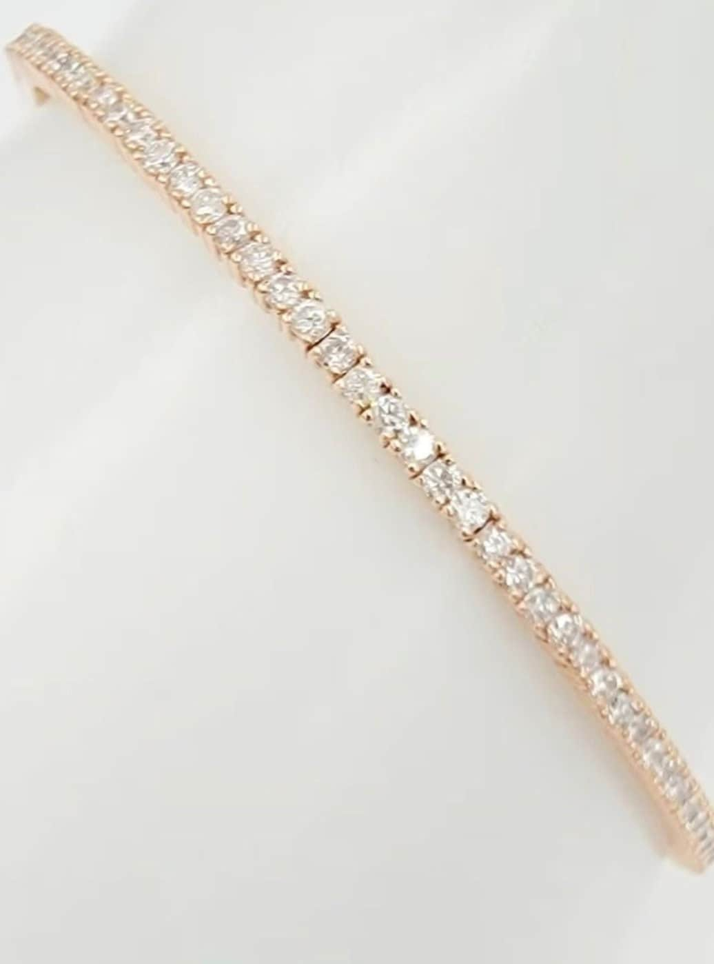 14k Rose Gold Diamond Flex Bangle