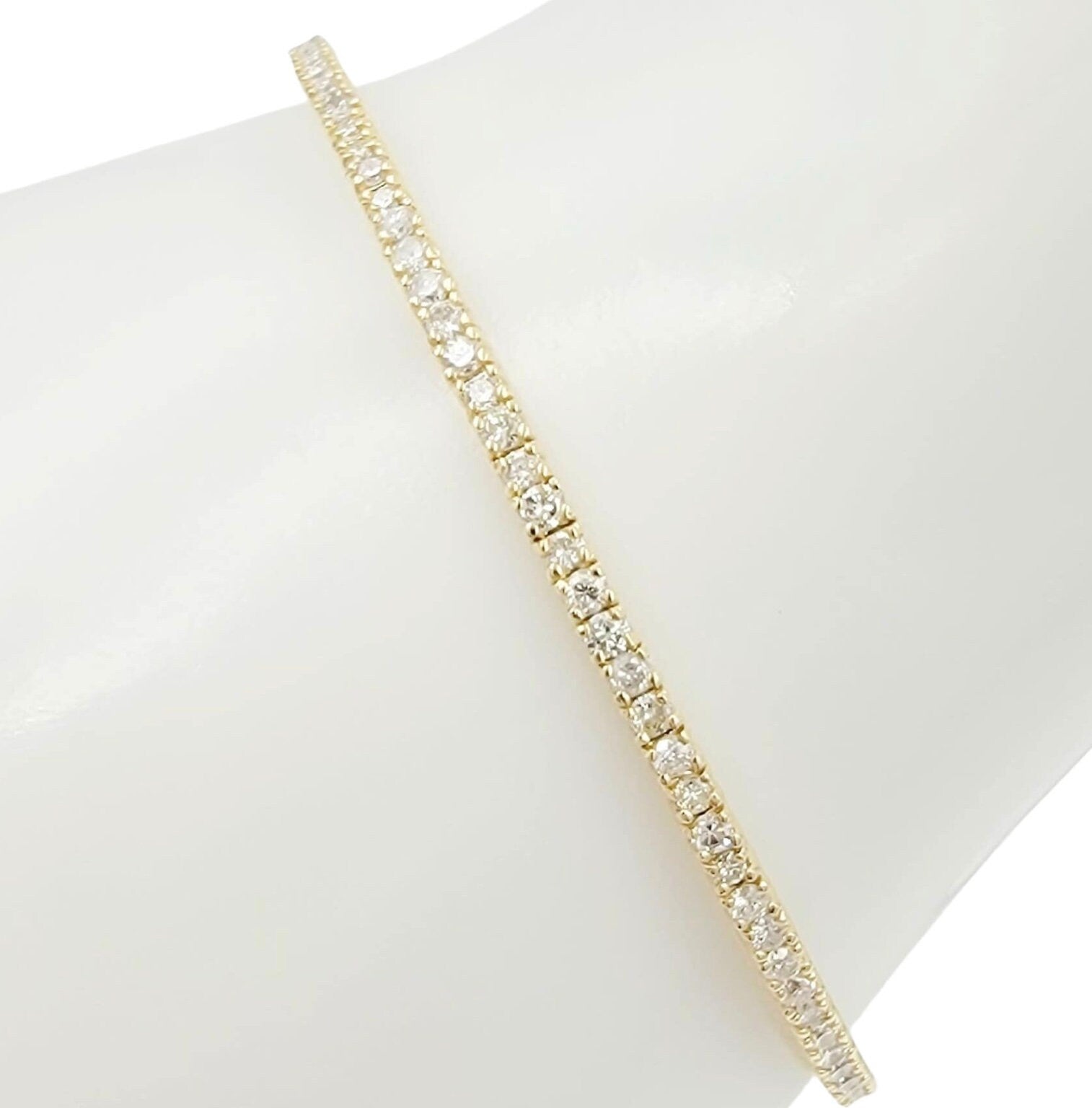 14k yellow gold diamond flex bangle