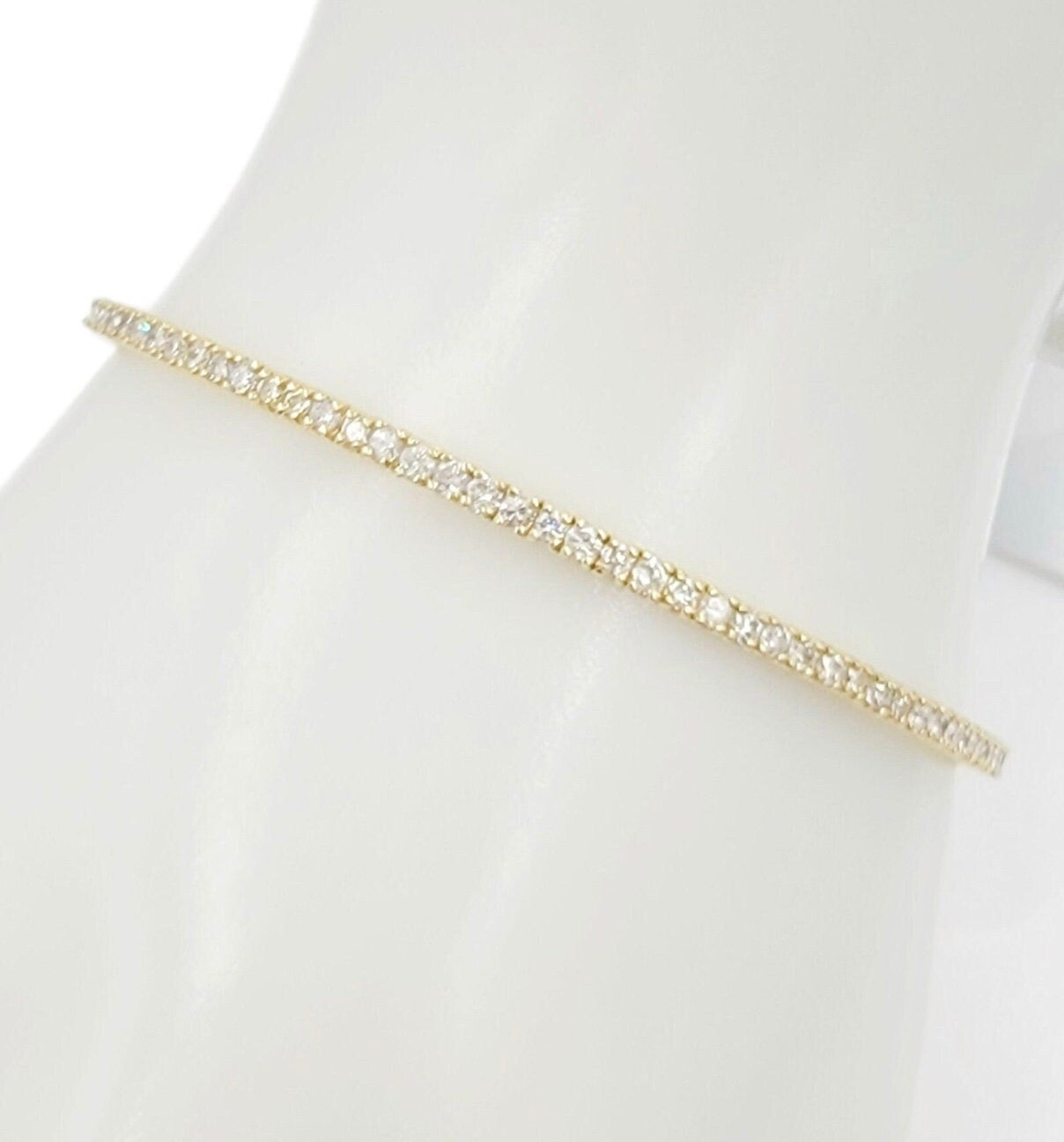 14k yellow gold diamond flex bangle