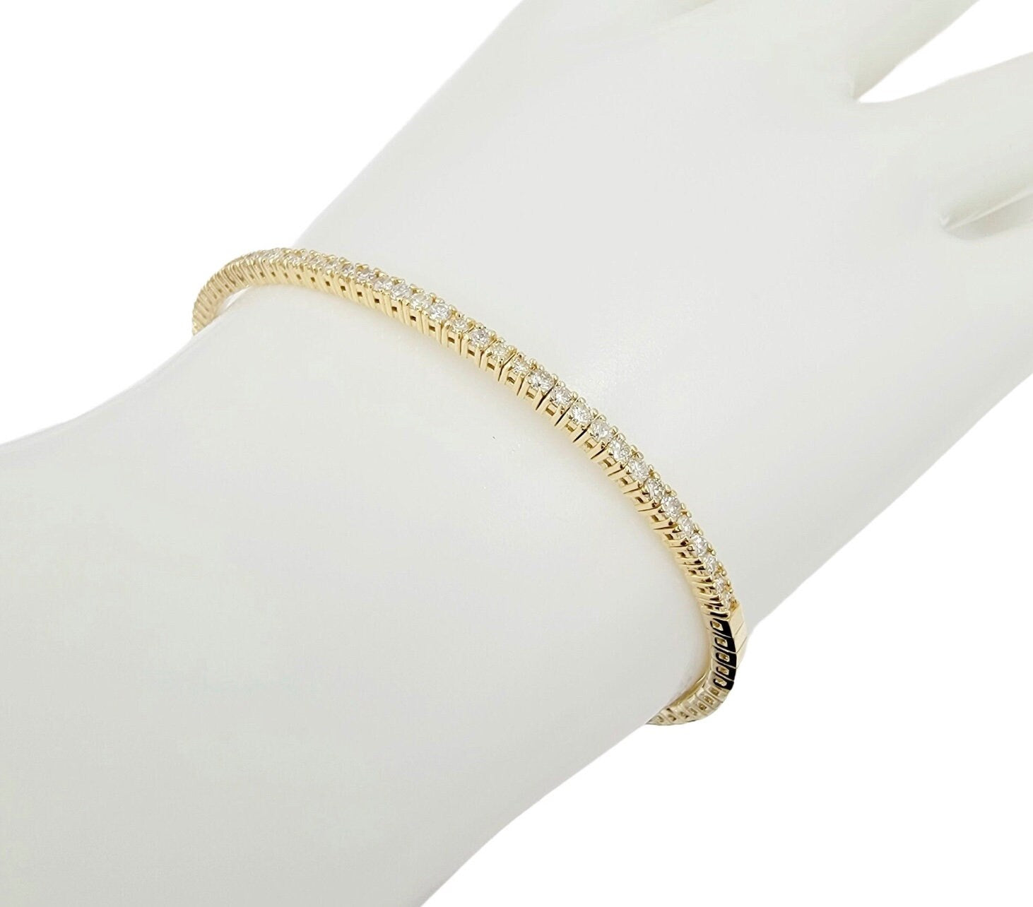 14k yellow gold diamond flex bangle