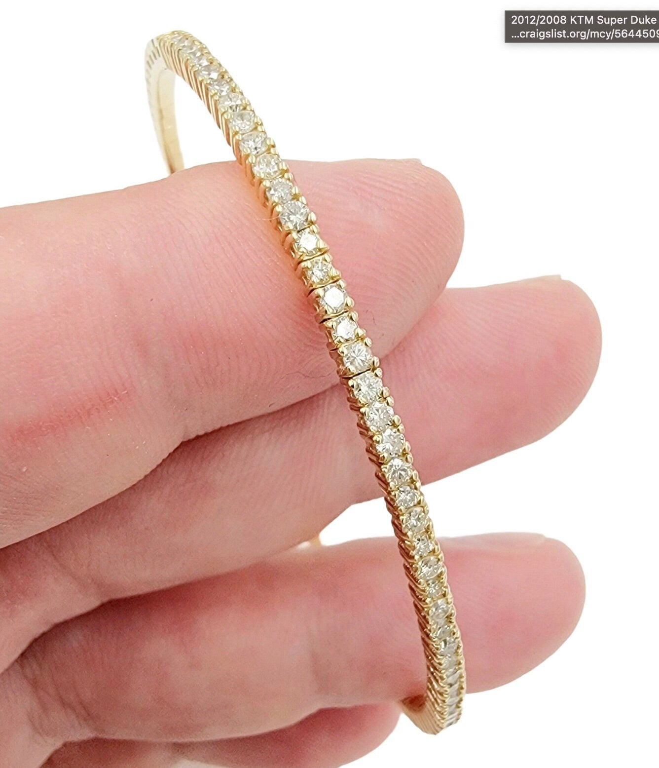 14k yellow gold diamond flex bangle