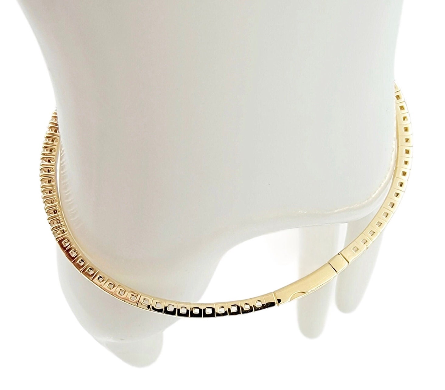 14k yellow gold diamond flex bangle