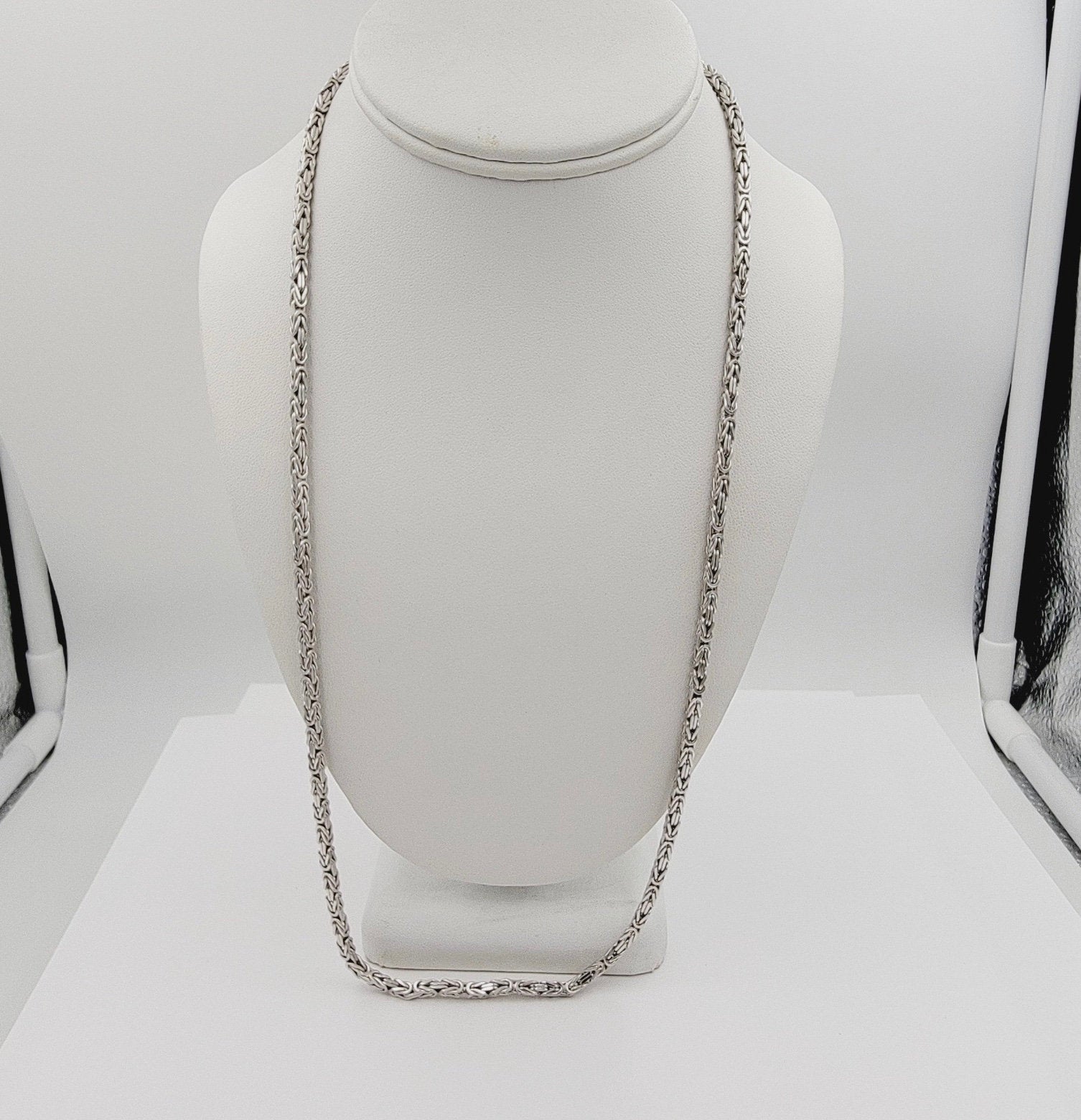 14k white gold Italian Byzantine Chain