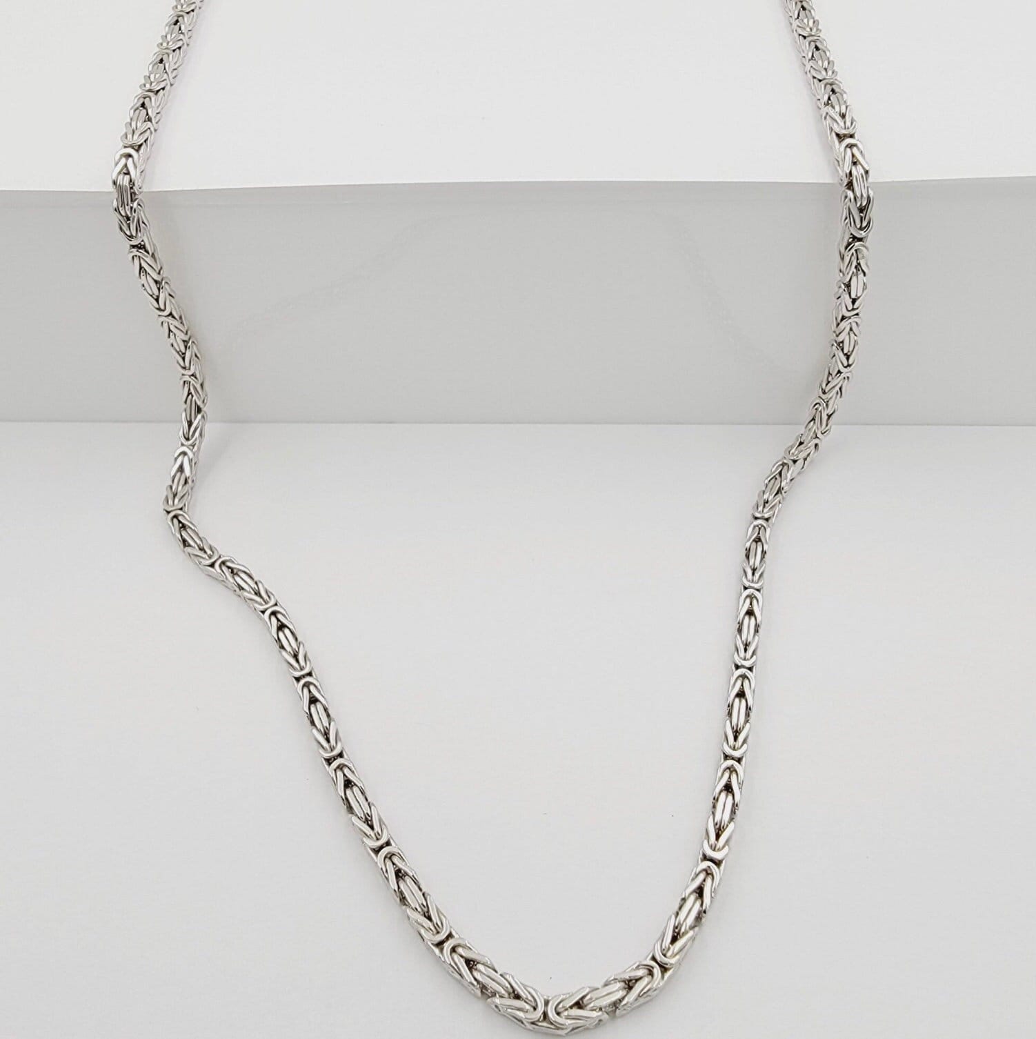 14k white gold Italian Byzantine Chain