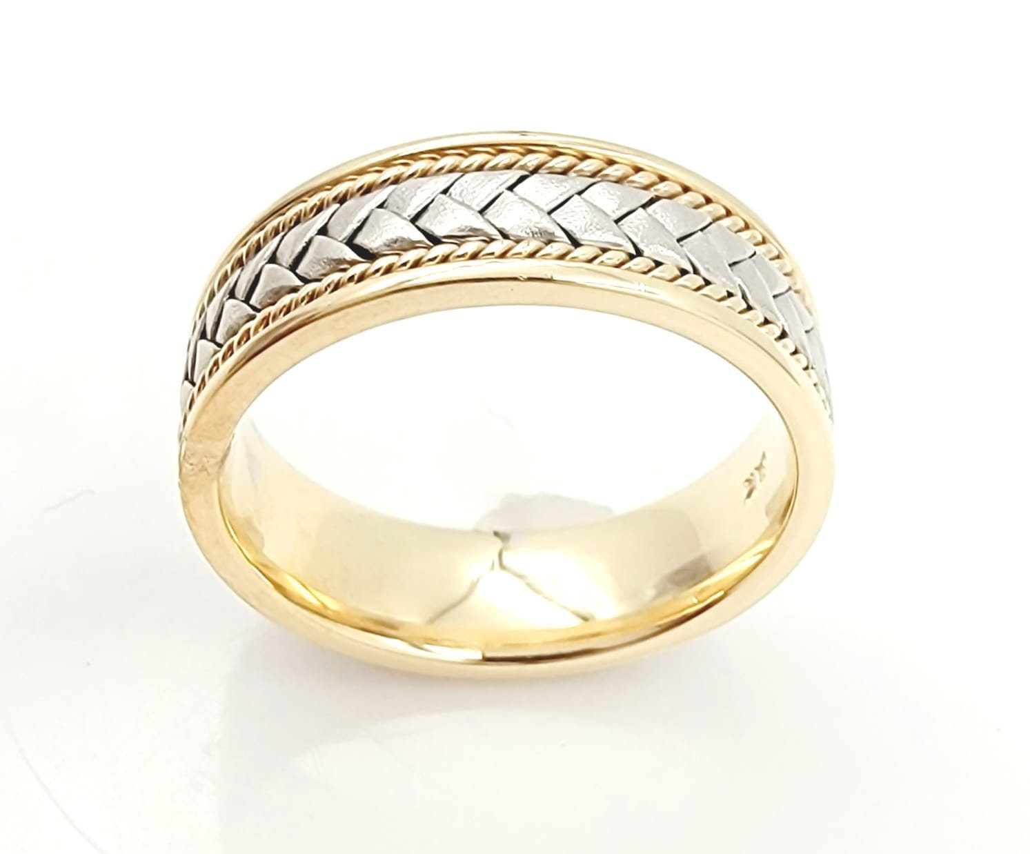 Mens 14k 2 Toned Gold Ring.