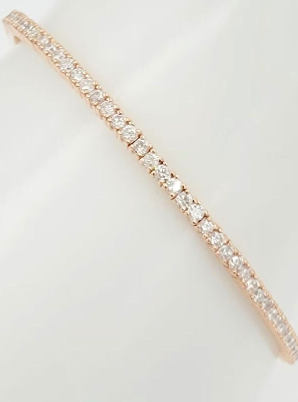 14k Rose Gold Diamond Flex Bangle 1.16ct