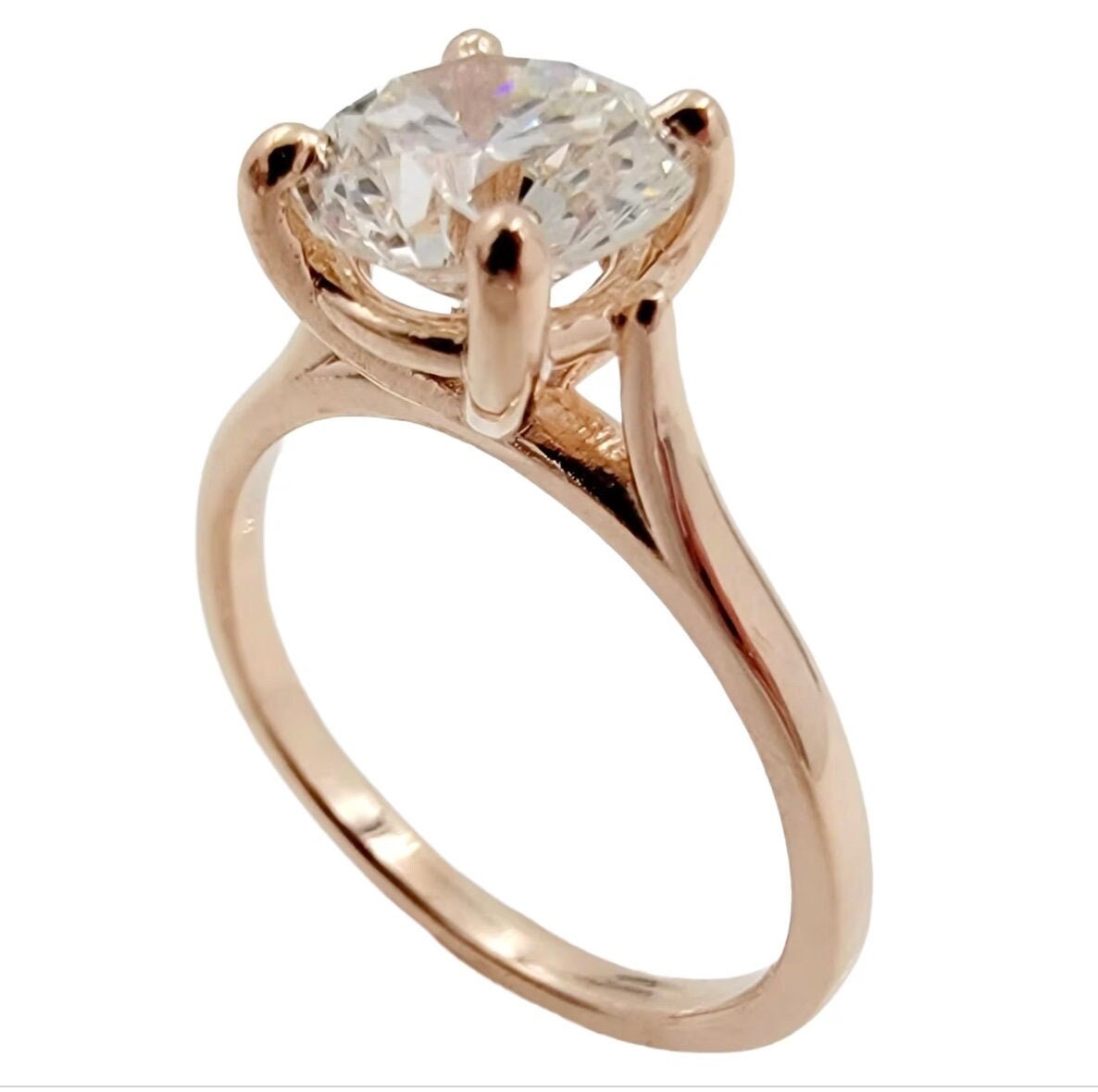 14K Rose Gold Solitaire Ring