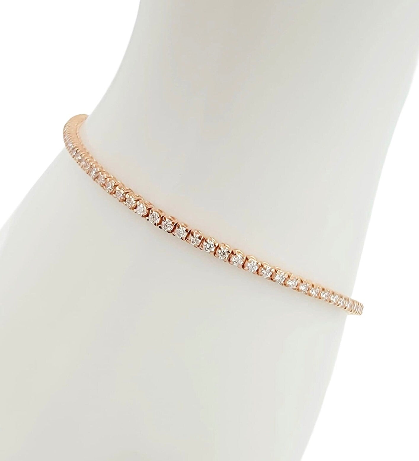 14k Rose Gold Diamond Tennis Bracelet