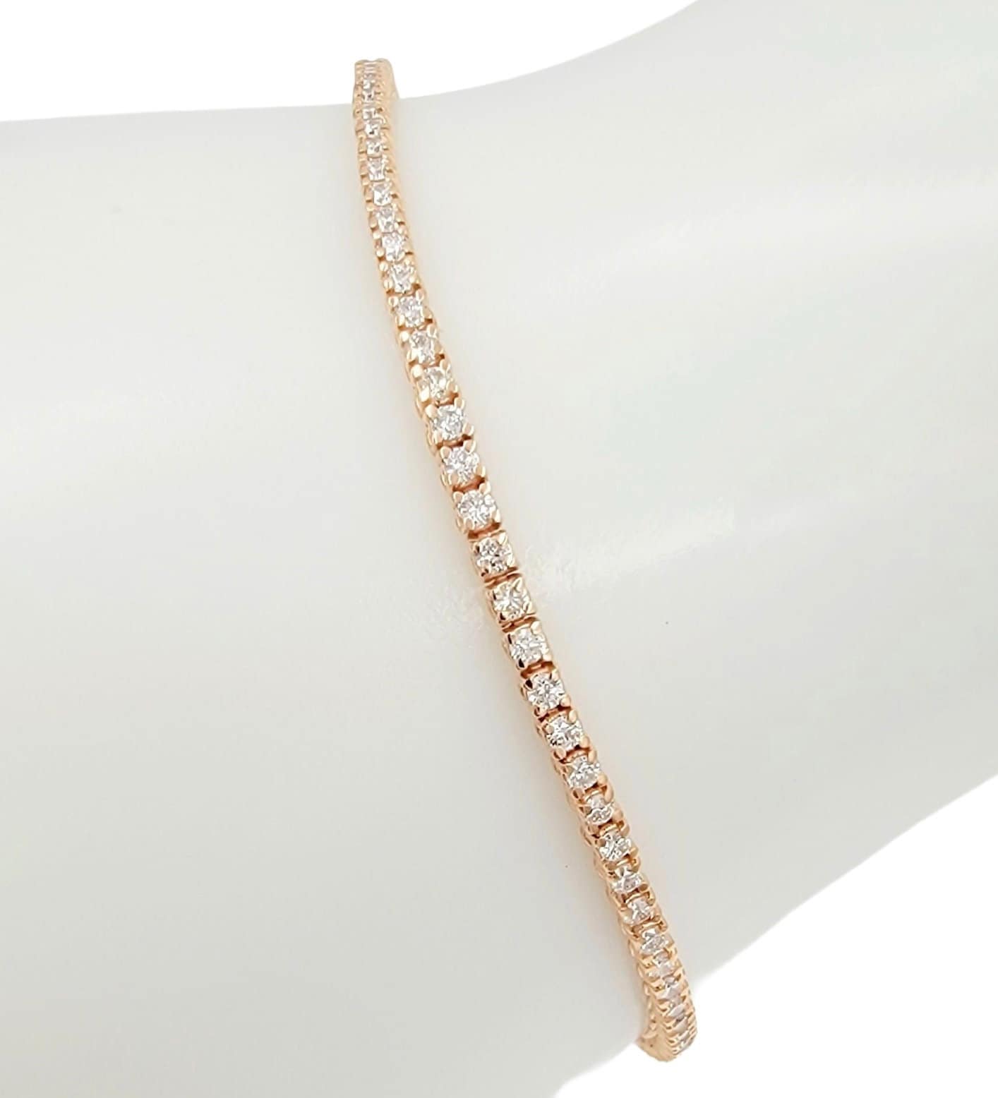 14k Rose Gold Diamond Tennis Bracelet