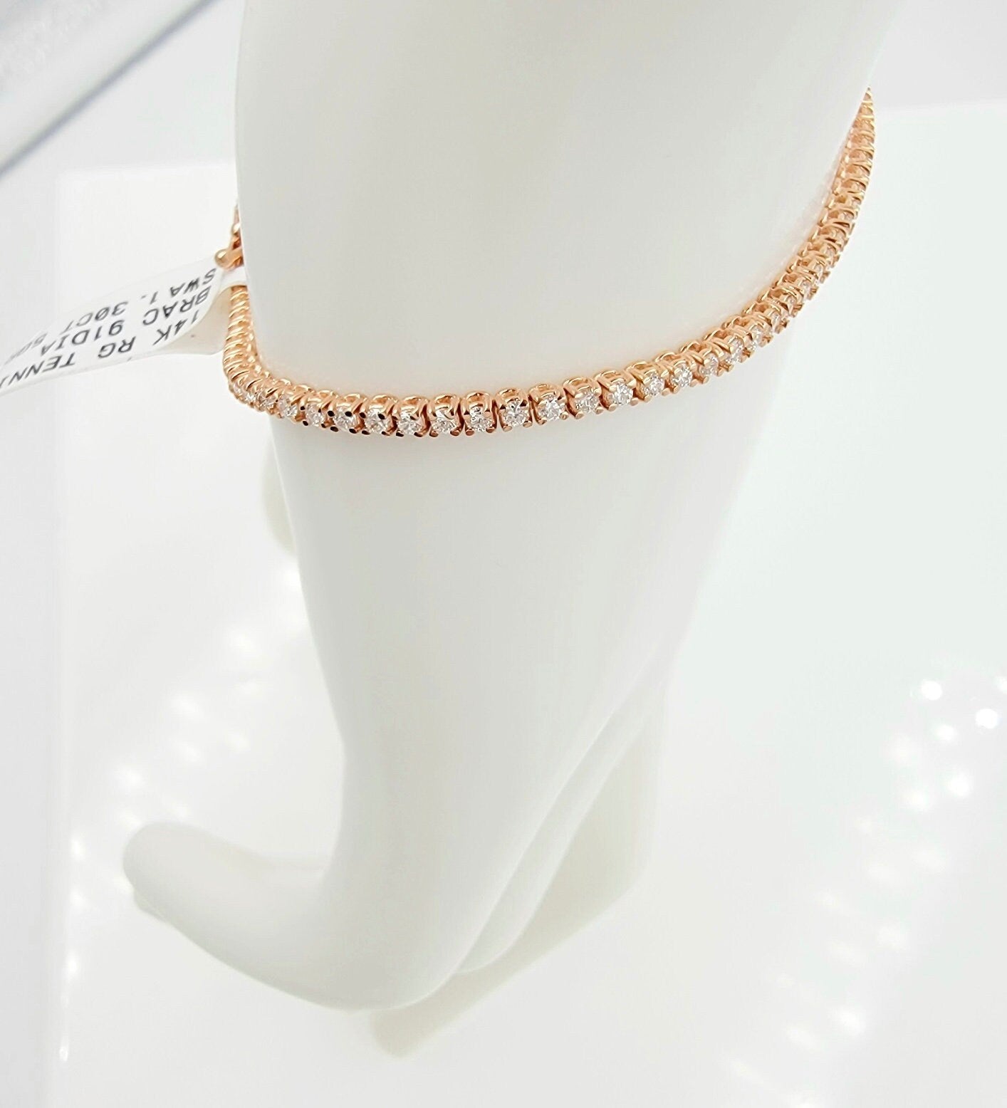 14k Rose Gold Diamond Tennis Bracelet